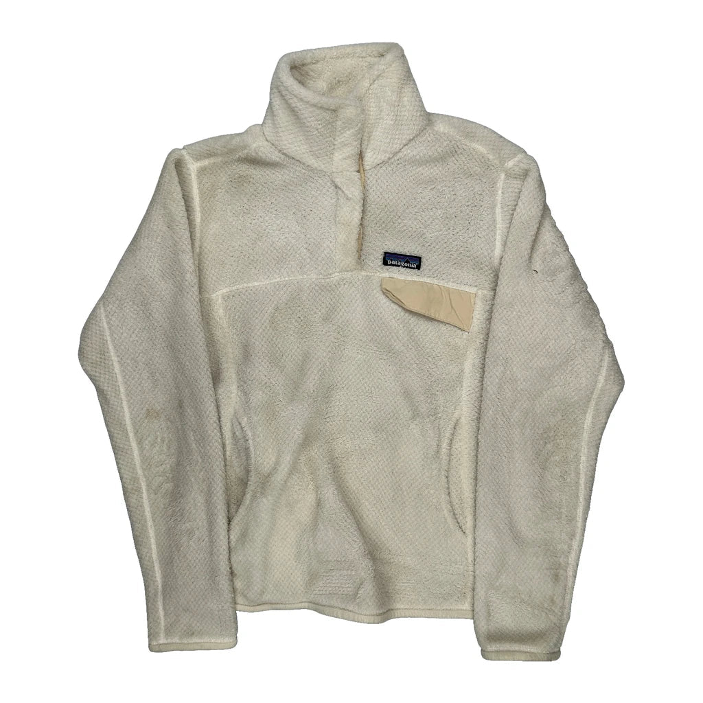 Patagonia Fleece - Small Cream Polyester Refurbished - Thrifted (note: this is a term often used to describe second- refurbished available on Cerqular