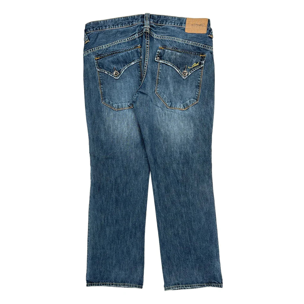Buy Ed Hardy Jeans - 38W 32L Blue Denim Refurbished - $80.39 Ed Hardy Jeans - 38W 32L Blue Denim Refurbished - Thrifted (note: this is a term often used to describe second- refurbished available on Cerqular