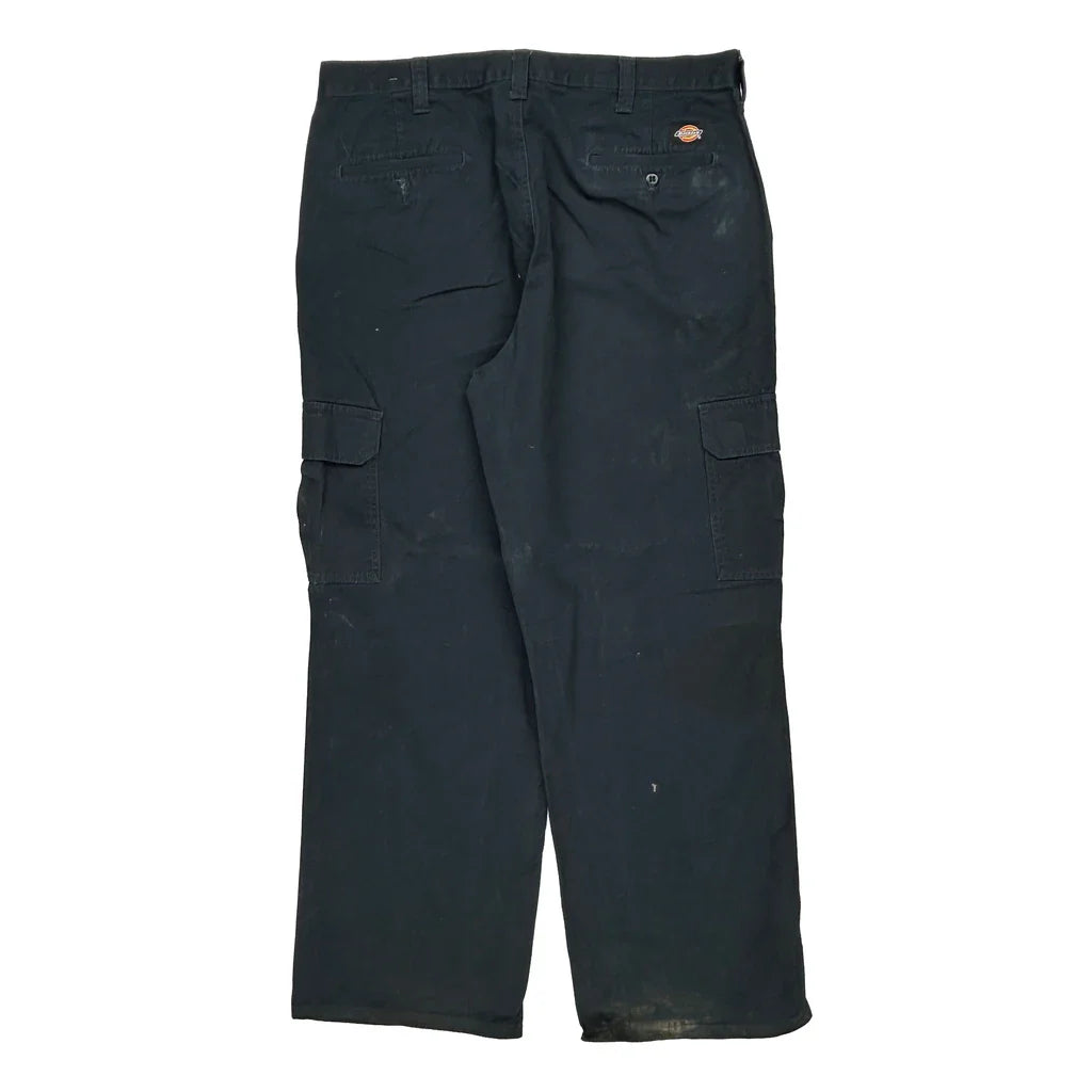 Dickies Cargo Trousers - 37W 32L Black Cotton Refurbished - Thrifted (note: this is a term often used to describe second- refurbished available on Cerqular