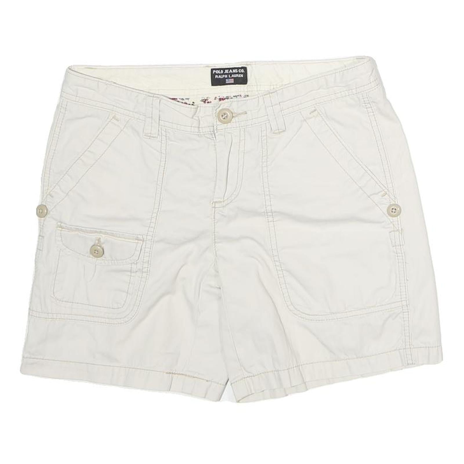 POLO RALPH LAUREN Womens Shorts White Casual Cotton M W32 Button Pockets Refurbished - N/A refurbished available on Cerqular