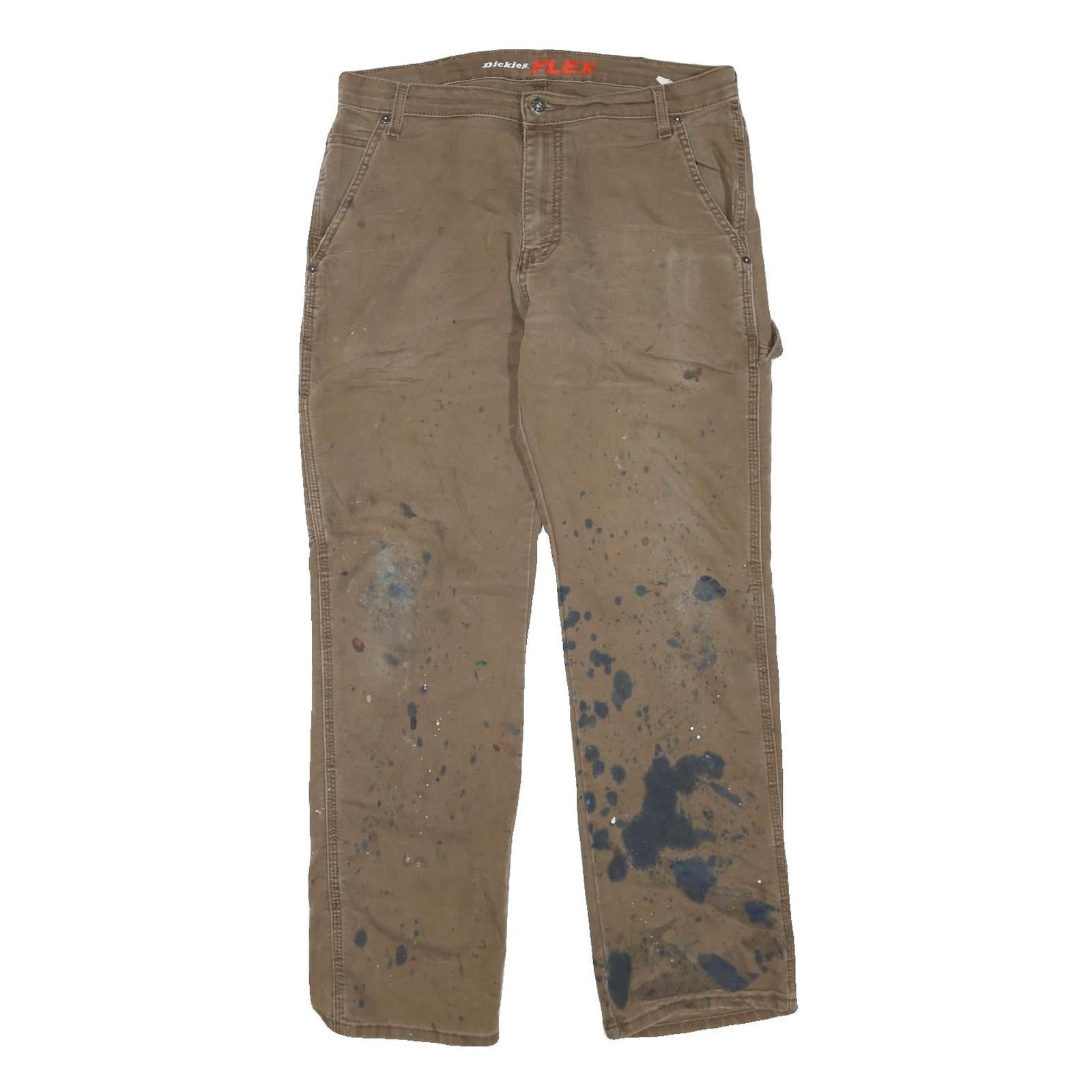 DICKIES Womens Cotton Blend Beige Workwear Regular Straight Trousers W34 L32 Refurbished - N/A refurbished available on Cerqular