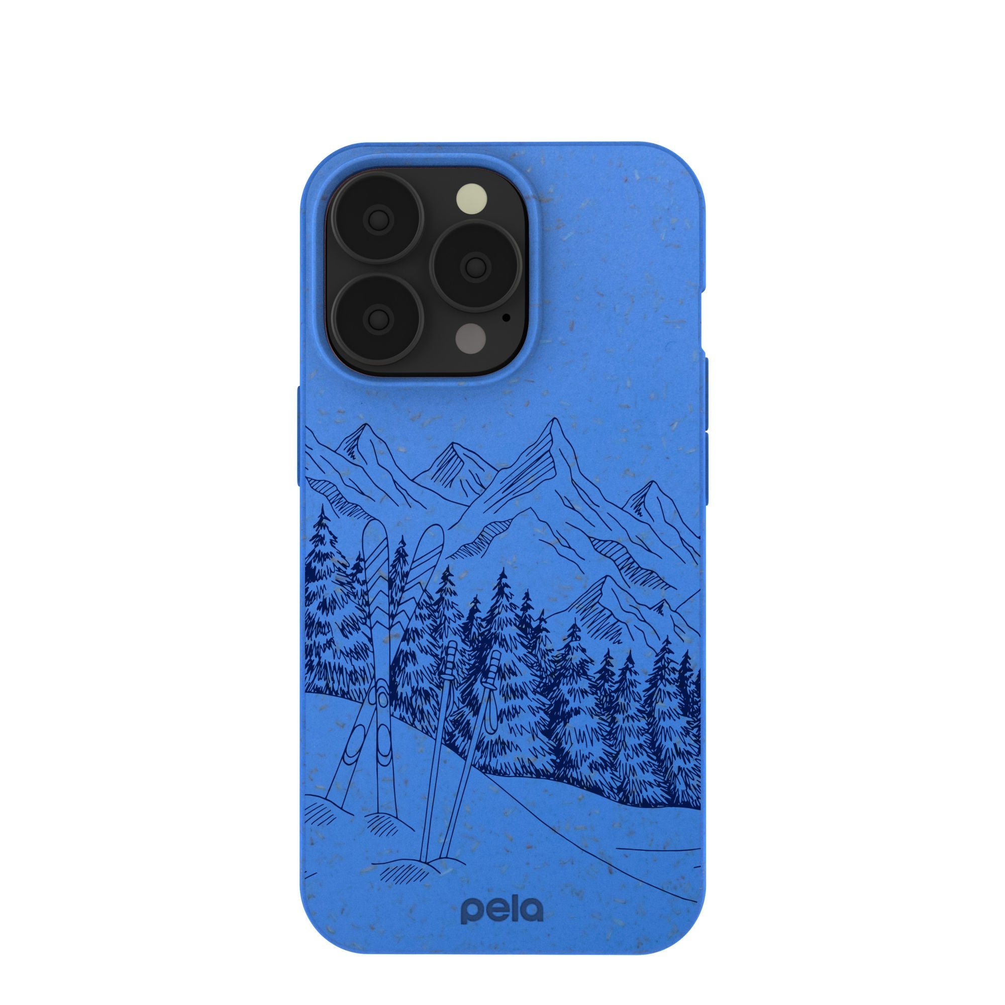 Electric Blue Backcountry Ski iPhone 13 Pro Case Refurbished - Pela Case refurbished available on Cerqular