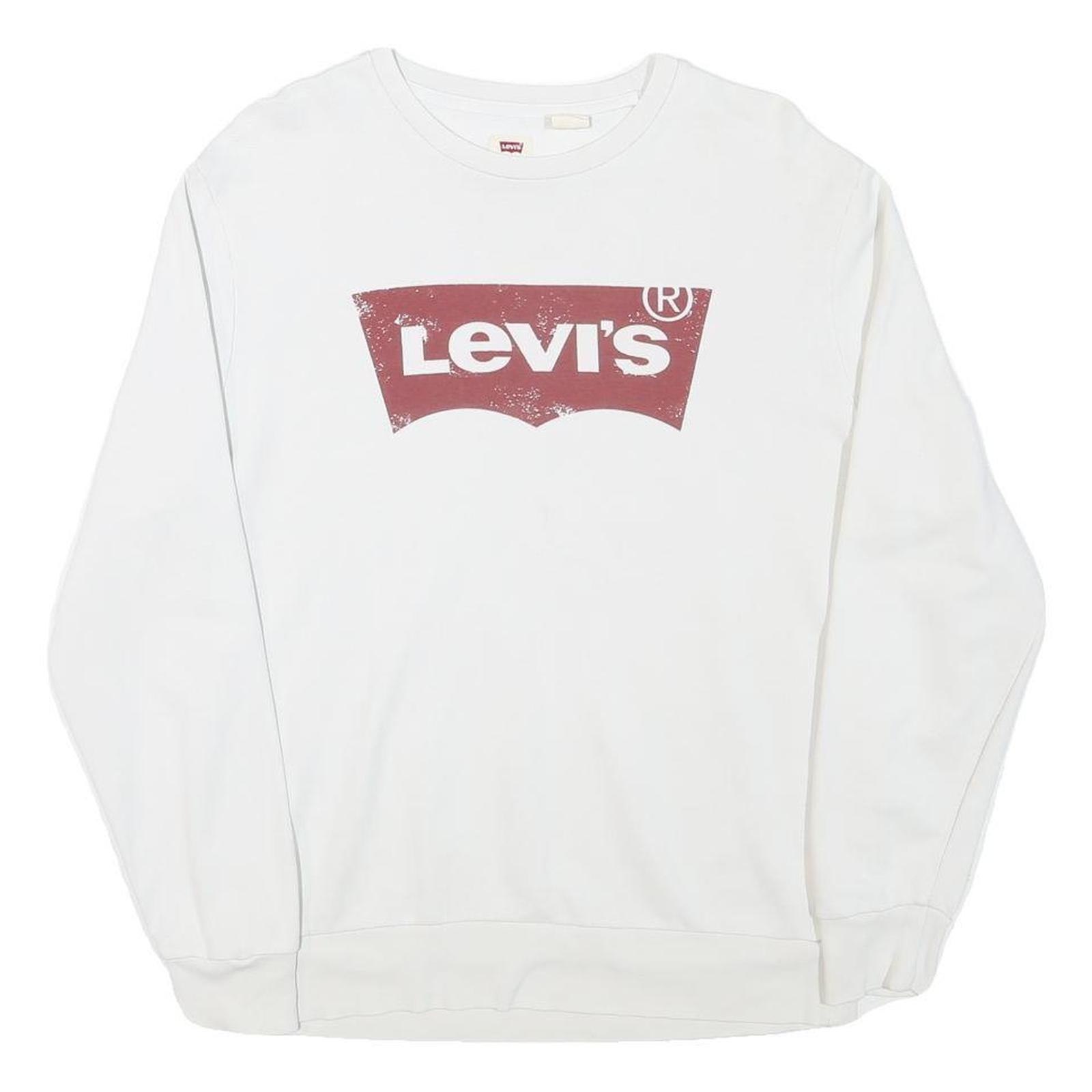 Buy LEVI'S Mens White S Crew Neck Cotton Blend Pullover Sweatshirt Refurbished - $40.29 LEVI'S Mens White S Crew Neck Cotton Blend Pullover Sweatshirt Refurbished - N/A refurbished available on Cerqular