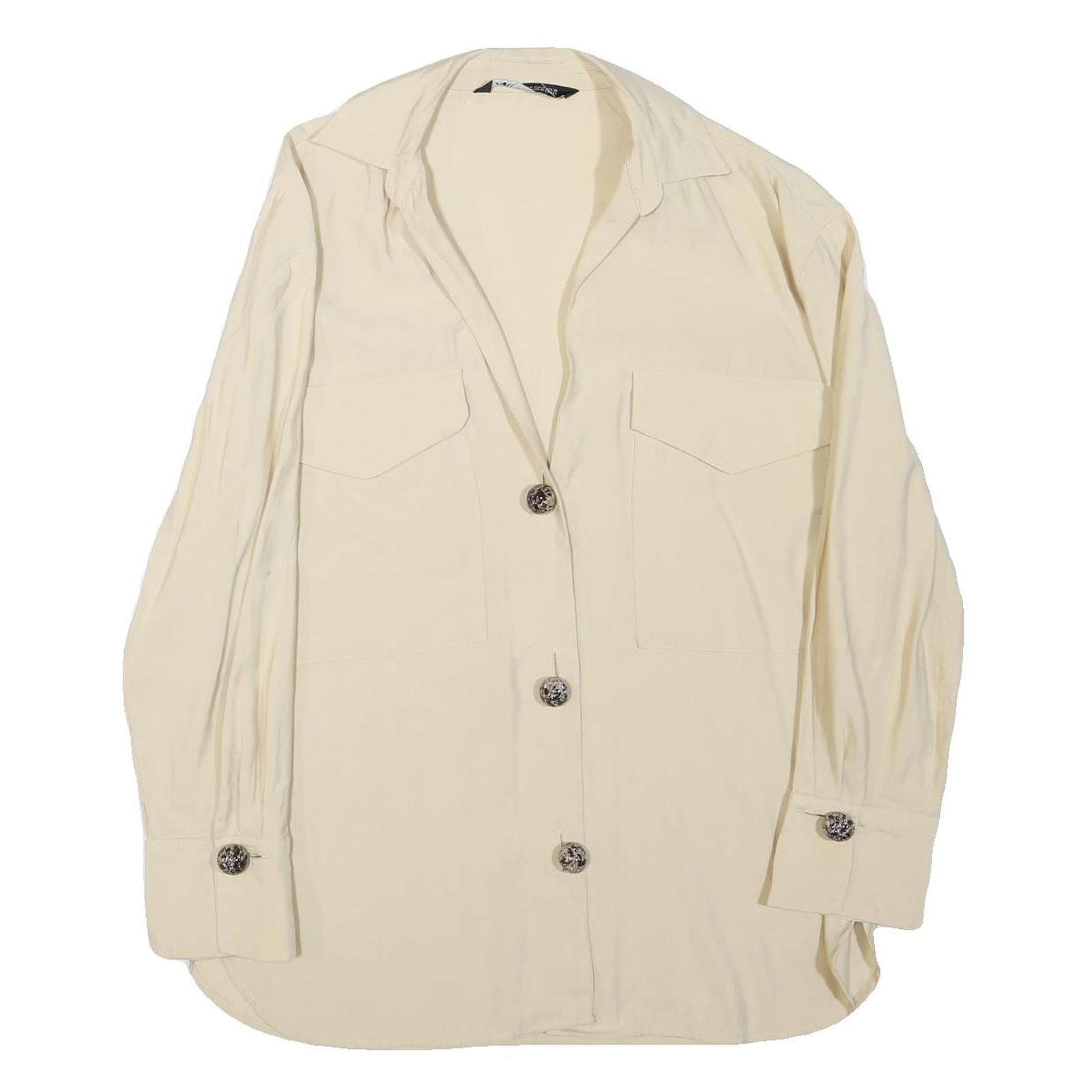 Buy ZARA Womens Cream Cotton Blend Shirt Long Sleeve Collared M Classic Button Refurbished - $18.19 ZARA Womens Cream Cotton Blend Shirt Long Sleeve Collared M Classic Button Refurbished - N/A refurbished available on Cerqular