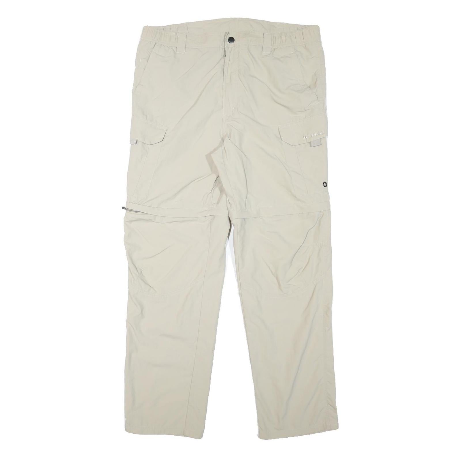 K-TEC Mens Polyester Blend Beige Regular Zip Cargo Trousers W37 L30 Casual Refurbished - N/A refurbished available on Cerqular