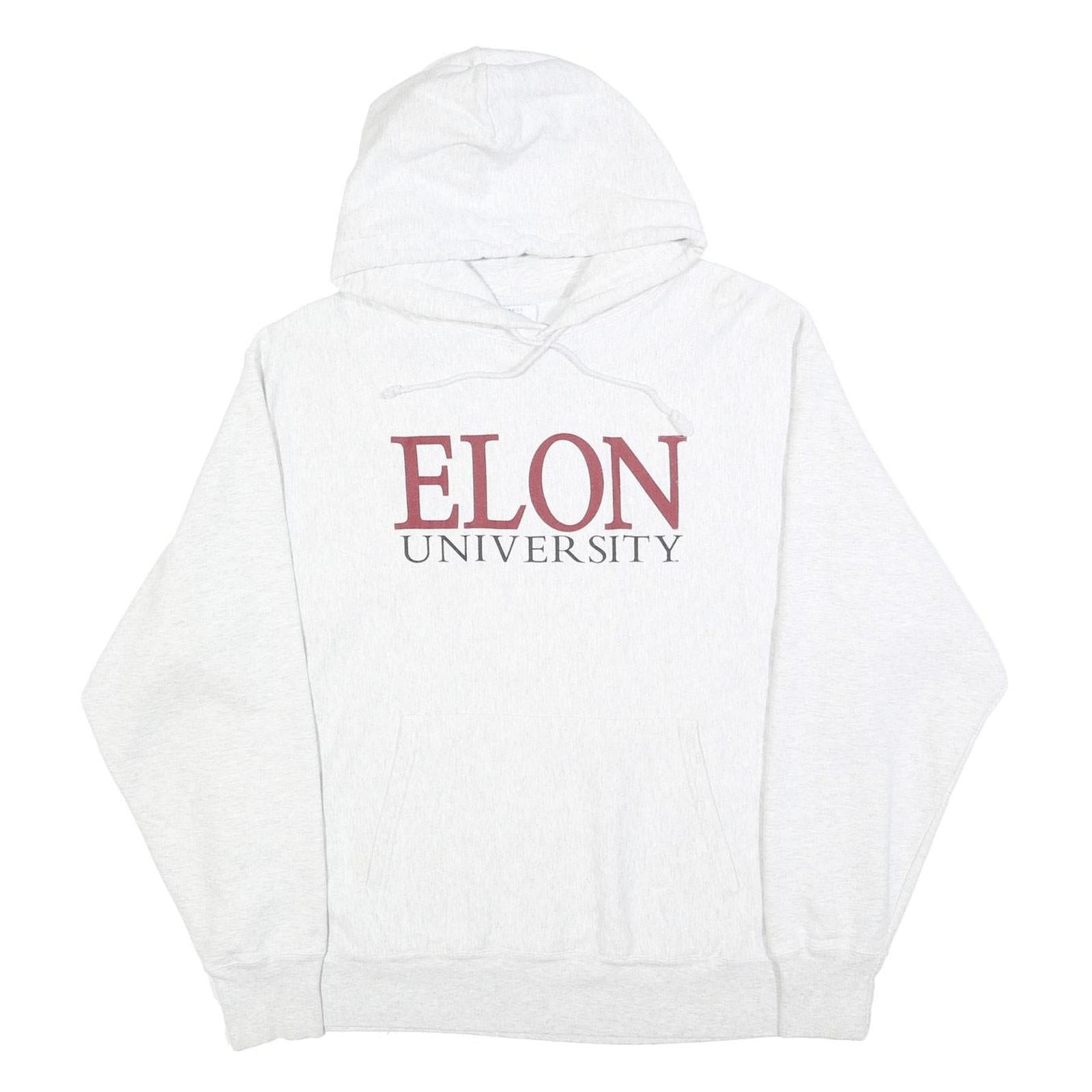CHAMPION REVERSE WEAVE Mens Grey Elon University Hoodie XL Cotton Blend Refurbished - N/A refurbished available on Cerqular