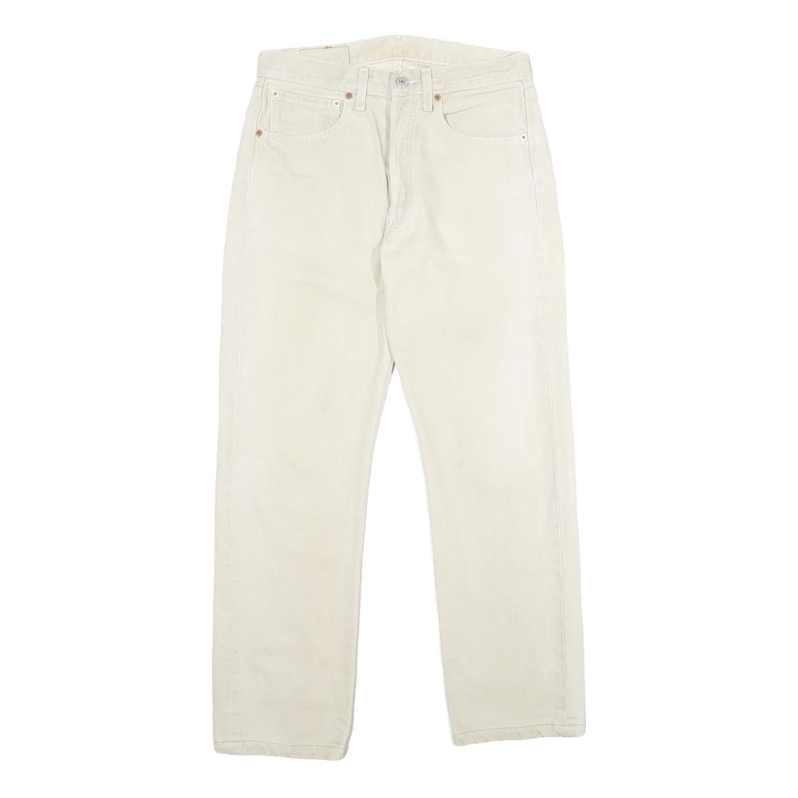 LEVI'S 501XX Mens Jeans White Classic Straight Denim W31 L28 Button Closure Refurbished - N/A refurbished available on Cerqular