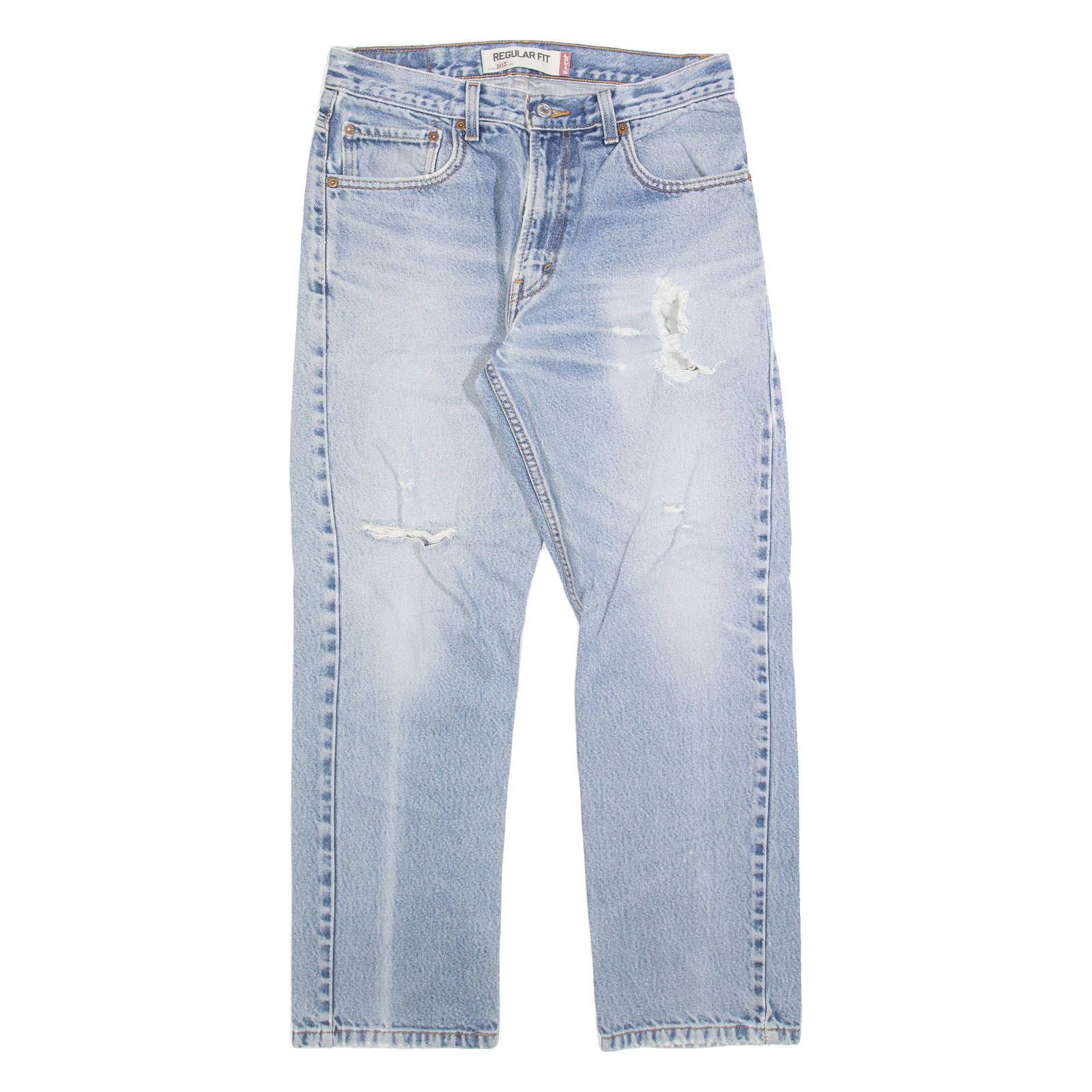 LEVI'S 505 02 Jeans Mens Blue Regular Straight Stone Wash W32 L30 Refurbished - N/A refurbished available on Cerqular