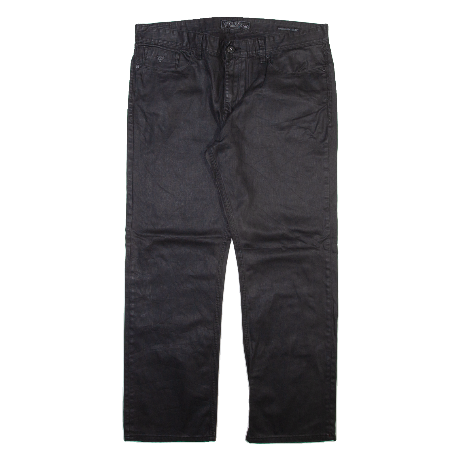 GUESS Mens Trousers Black Regular Straight W38 L30 Refurbished - N/A refurbished available on Cerqular