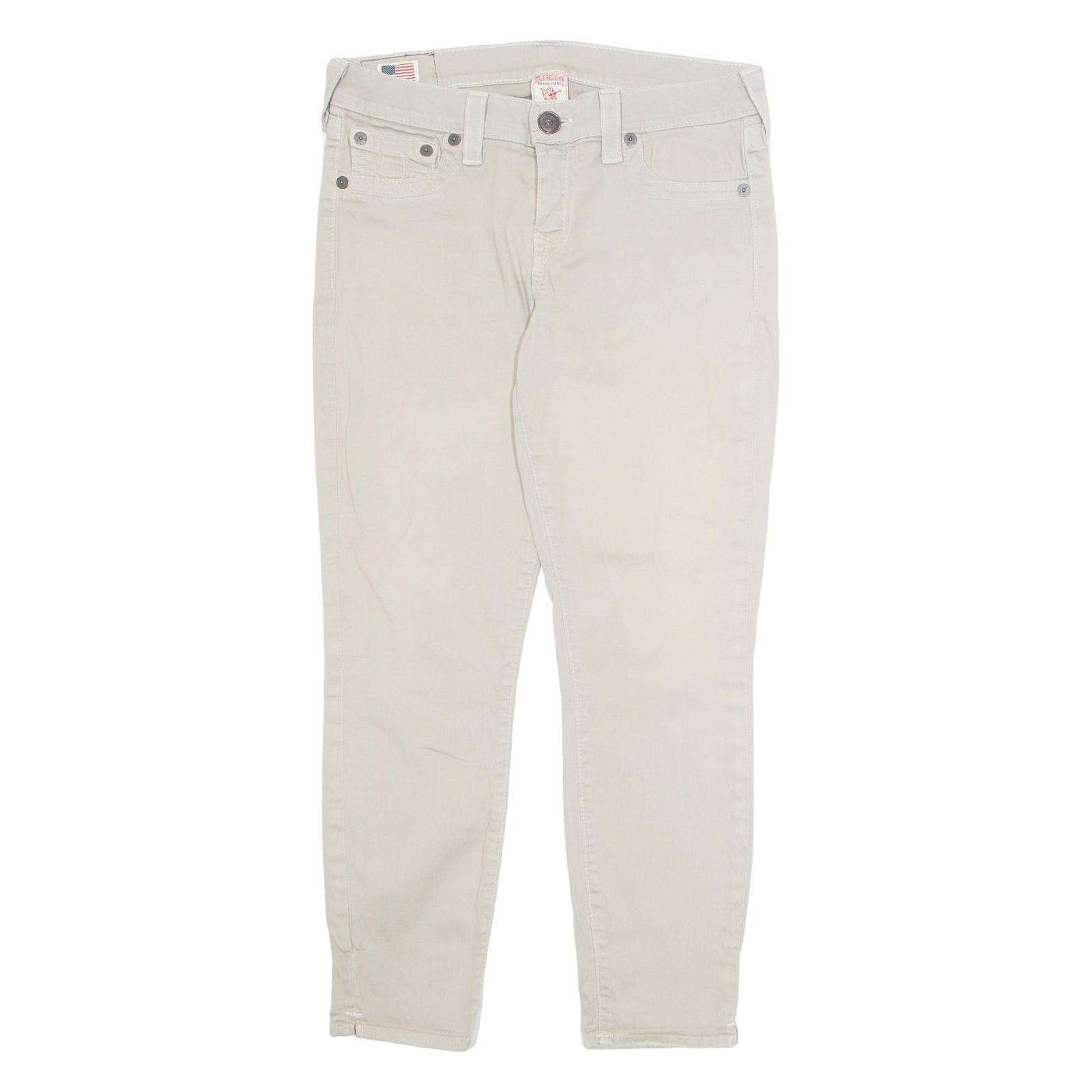 TRUE RELIGION Womens Trousers Beige Regular Straight W31 L26 Refurbished - N/A refurbished available on Cerqular