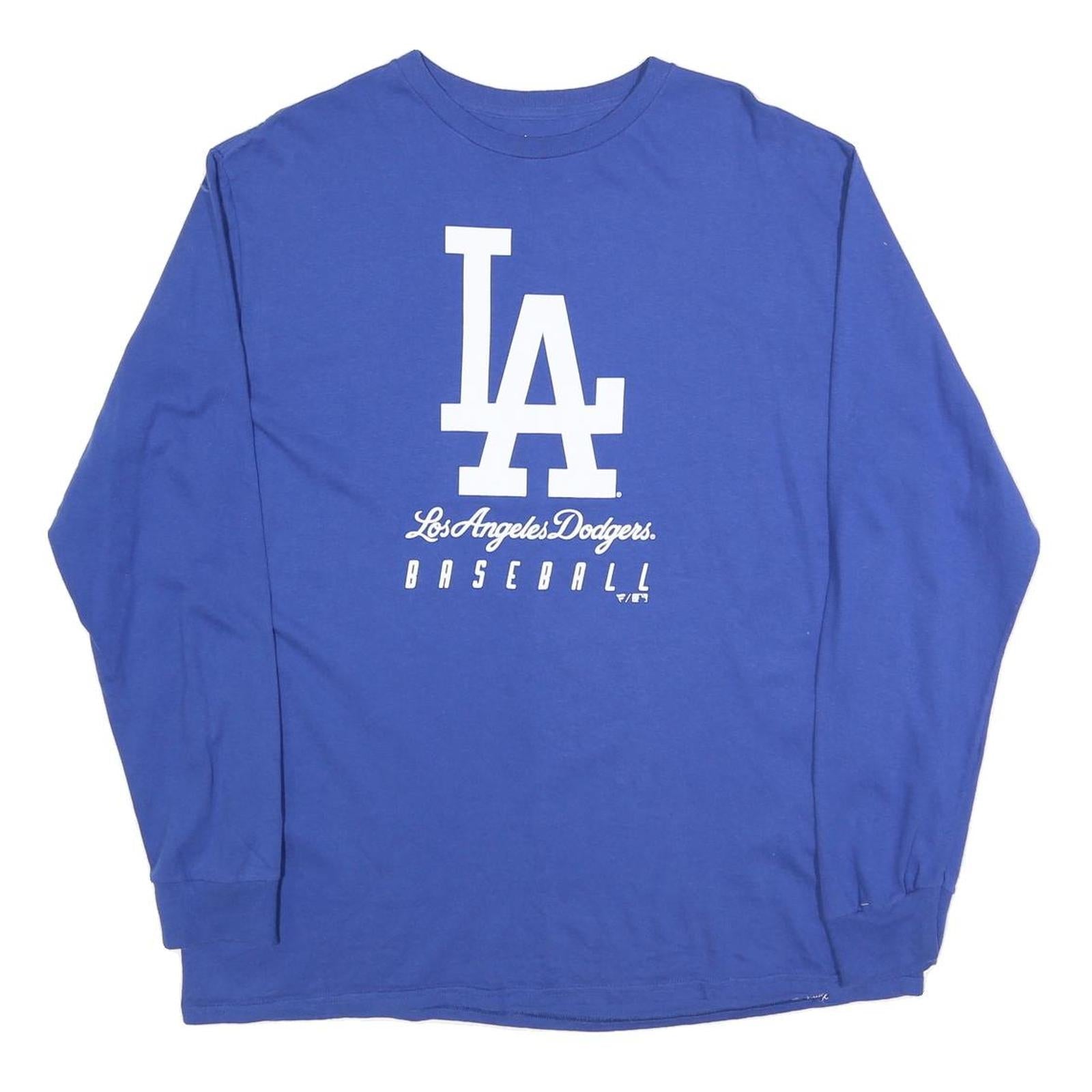 MAJESTIC Mens Blue Los Angeles Dodgers Graphic T-Shirt XL Long Sleeve Crew Neck Refurbished - N/A refurbished available on Cerqular