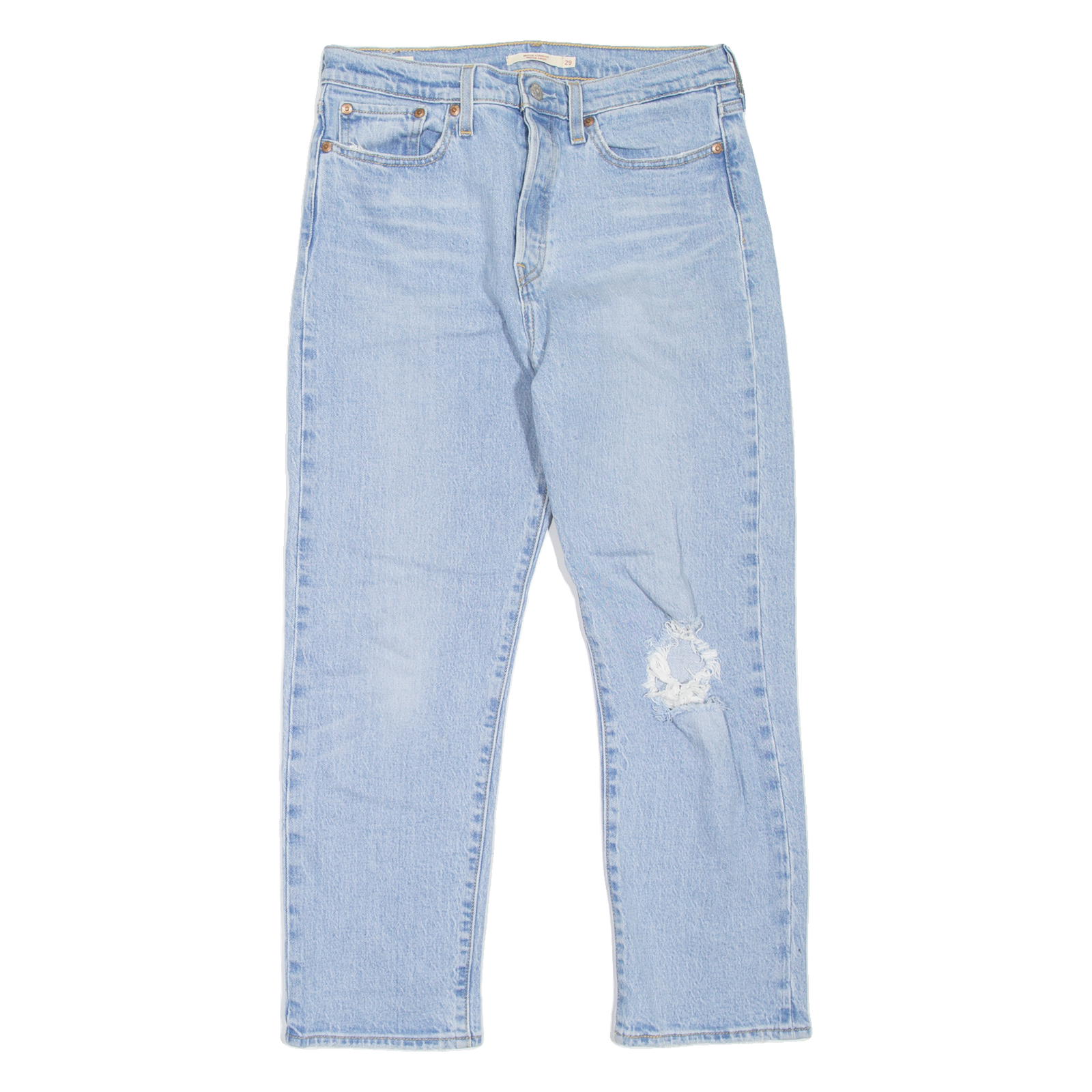 LEVI'S Wedgie BIG E Distressed Womens Jeans Blue Straight Stone Wash W29 L26 Refurbished - N/A refurbished available on Cerqular
