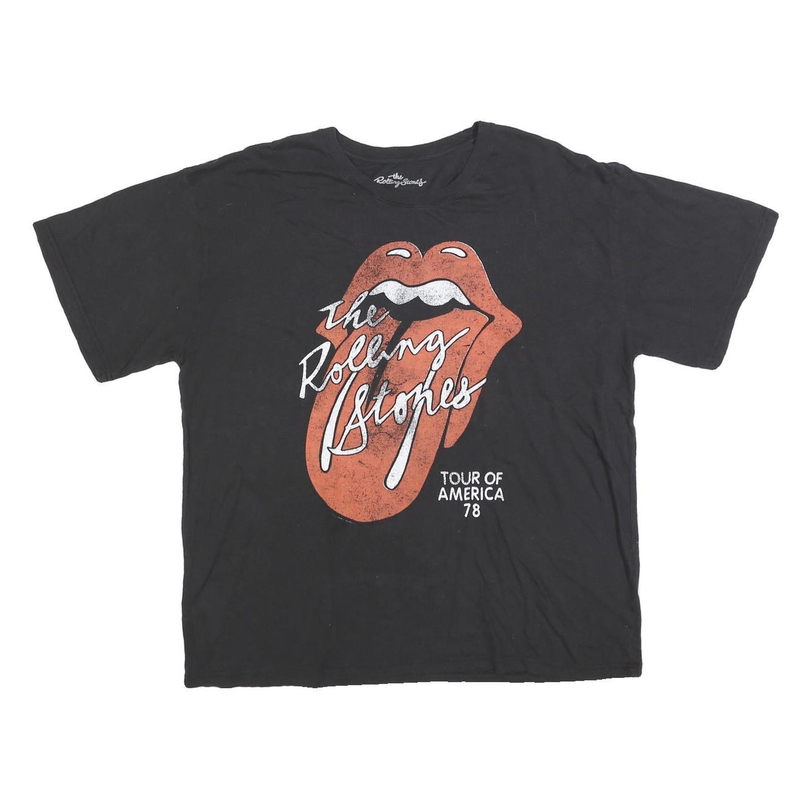 THE ROLLING STONES Womens Black Tour Of America 78 Graphic T-Shirt 2XL Short Refurbished - N/A refurbished available on Cerqular