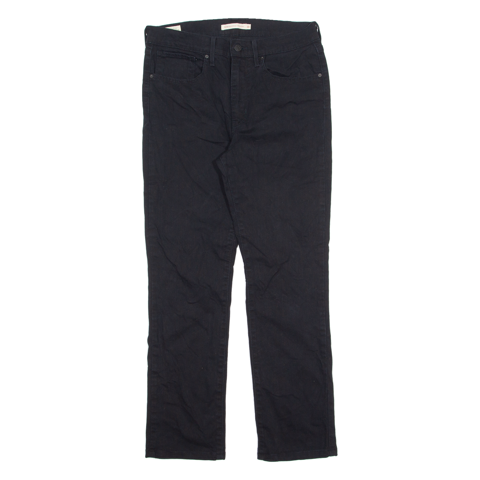 LEVI'S 724 High Rise BIG E Womens Trousers Black Slim Straight W30 L27 Refurbished - N/A refurbished available on Cerqular