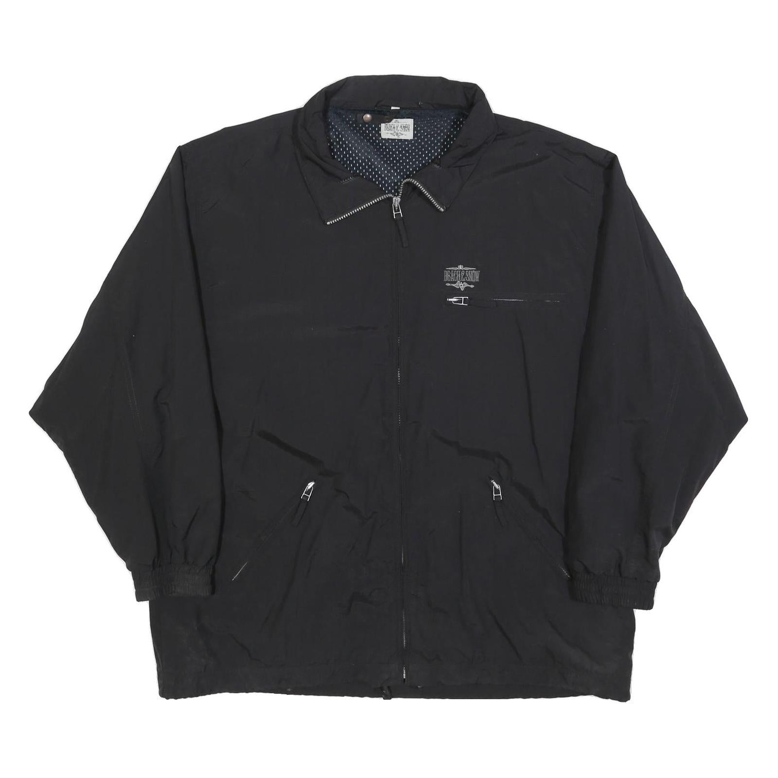 BEACH & SNOW Mens Black Jacket XL Polyester Blend Zip Casual Lightweight Refurbished - N/A refurbished available on Cerqular
