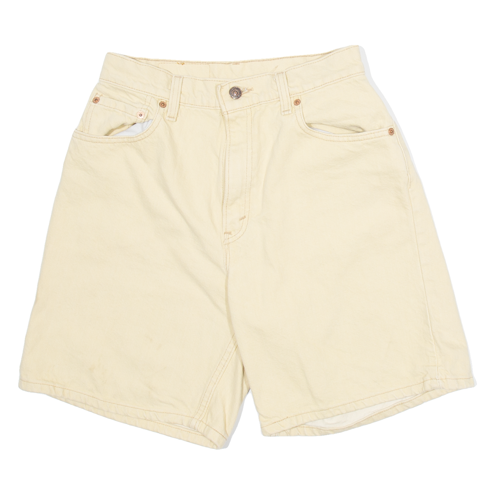 LEVI'S Mens Denim Shorts Beige S W28 Refurbished - N/A refurbished available on Cerqular