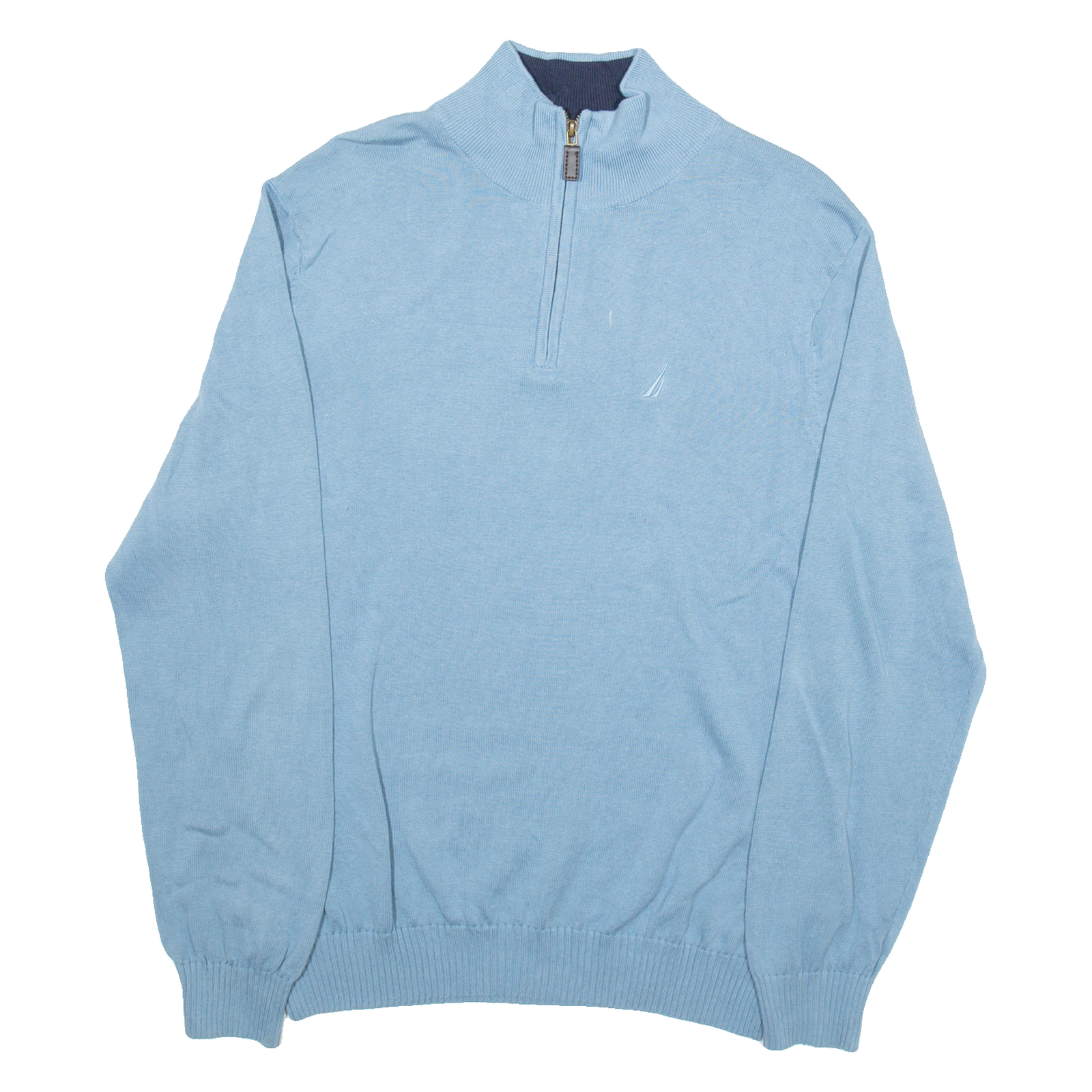 NAUTICA Mens Jumper Blue 1/4 Zip Tight Knit L Refurbished - N/A refurbished available on Cerqular