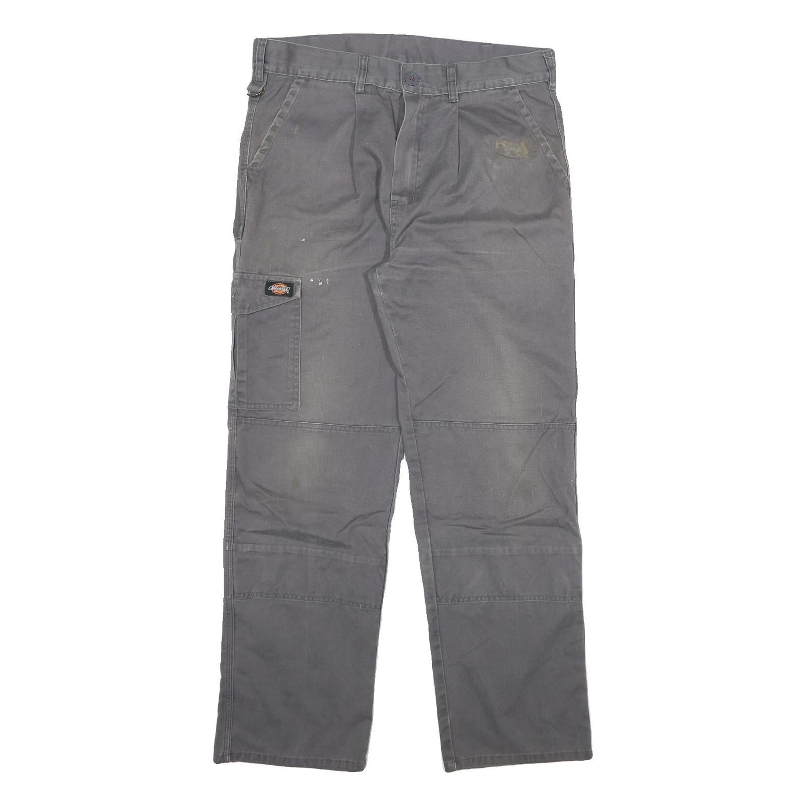 DICKIES Mens Cotton Blend Grey Regular Fit Straight Leg Trousers W34 L30 Refurbished - N/A refurbished available on Cerqular