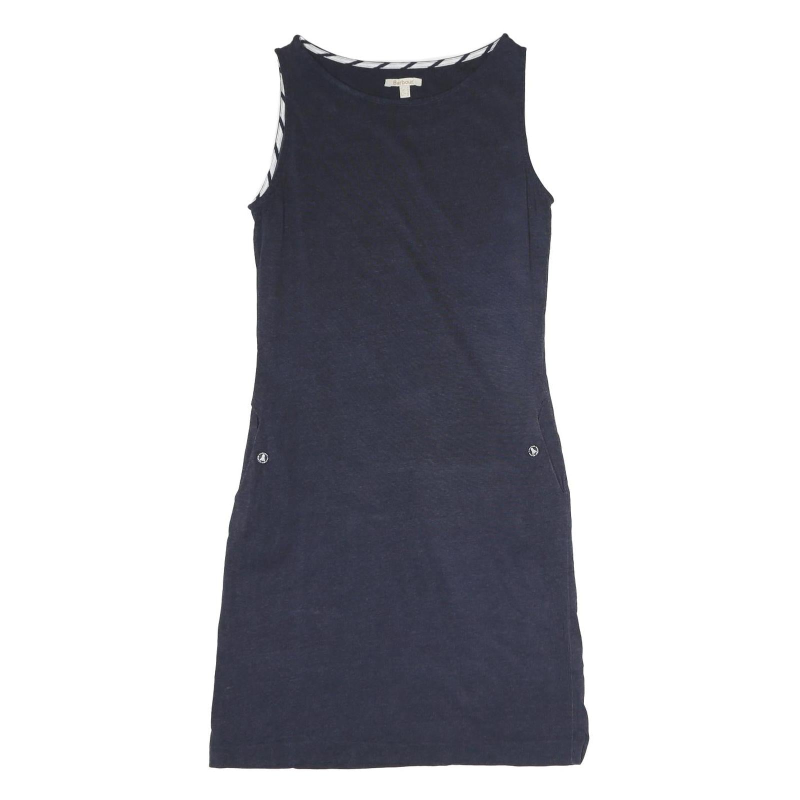 BARBOUR Womens Navy Cotton Shift Sleeveless Dress UK 8 Casual Summer Layering Refurbished - N/A refurbished available on Cerqular