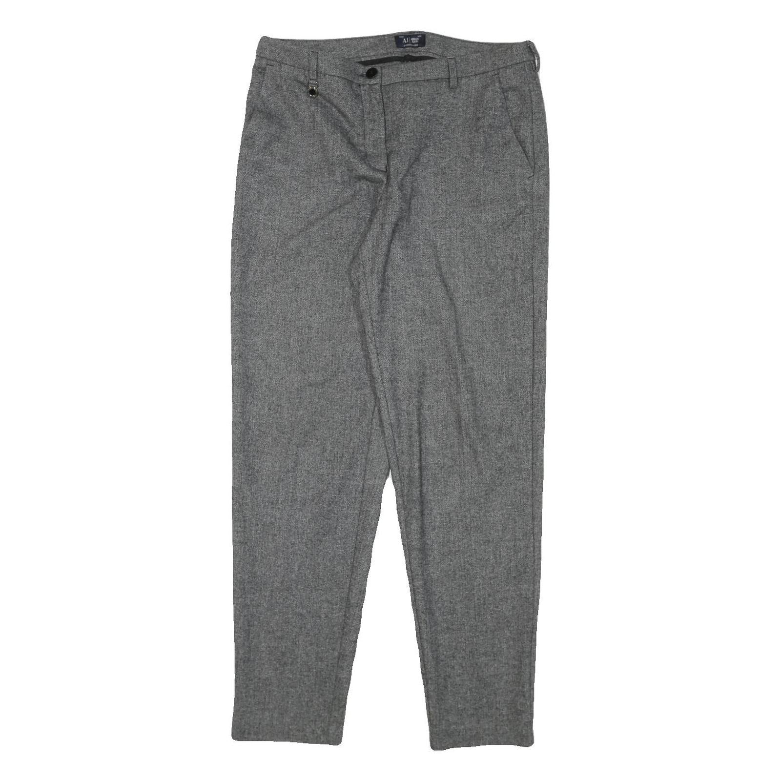 ARMANI JEANS Womens Grey Wool Blend Slim Tapered Trousers W31 L29 Elegant Office Refurbished - N/A refurbished available on Cerqular
