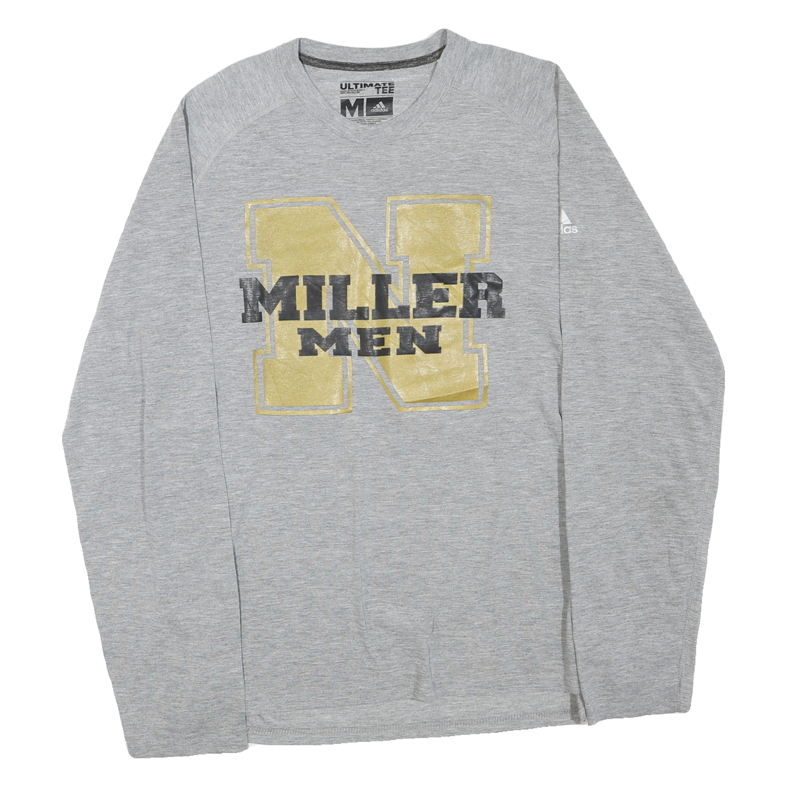 ADIDAS Mens Grey Miller Men Graphic Long Sleeve Crew Neck T-Shirt M Refurbished - N/A refurbished available on Cerqular