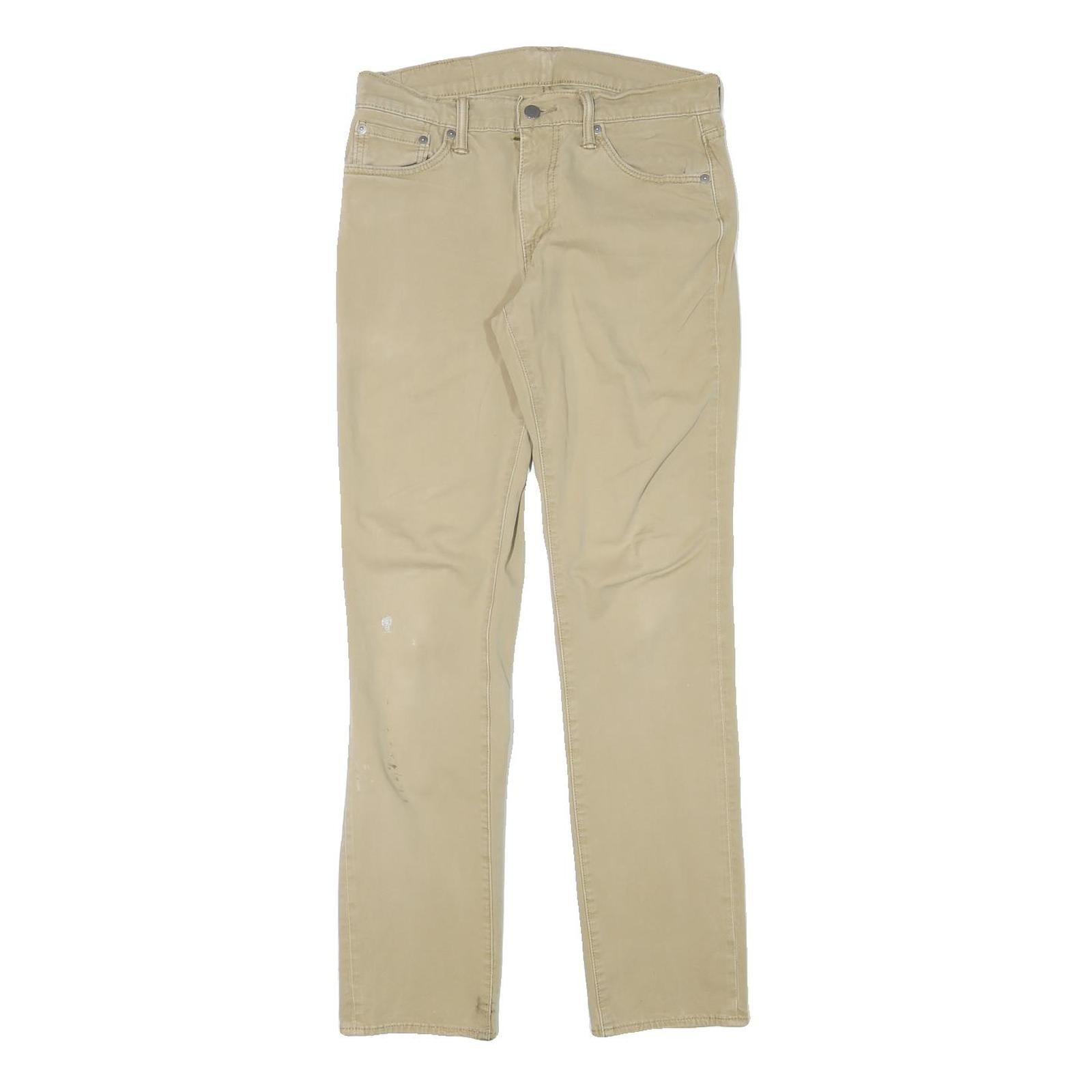 LEVI'S Mens Slim Beige Cotton Blend Zip Trousers W30 L30 Casual Classic Fit Refurbished - N/A refurbished available on Cerqular