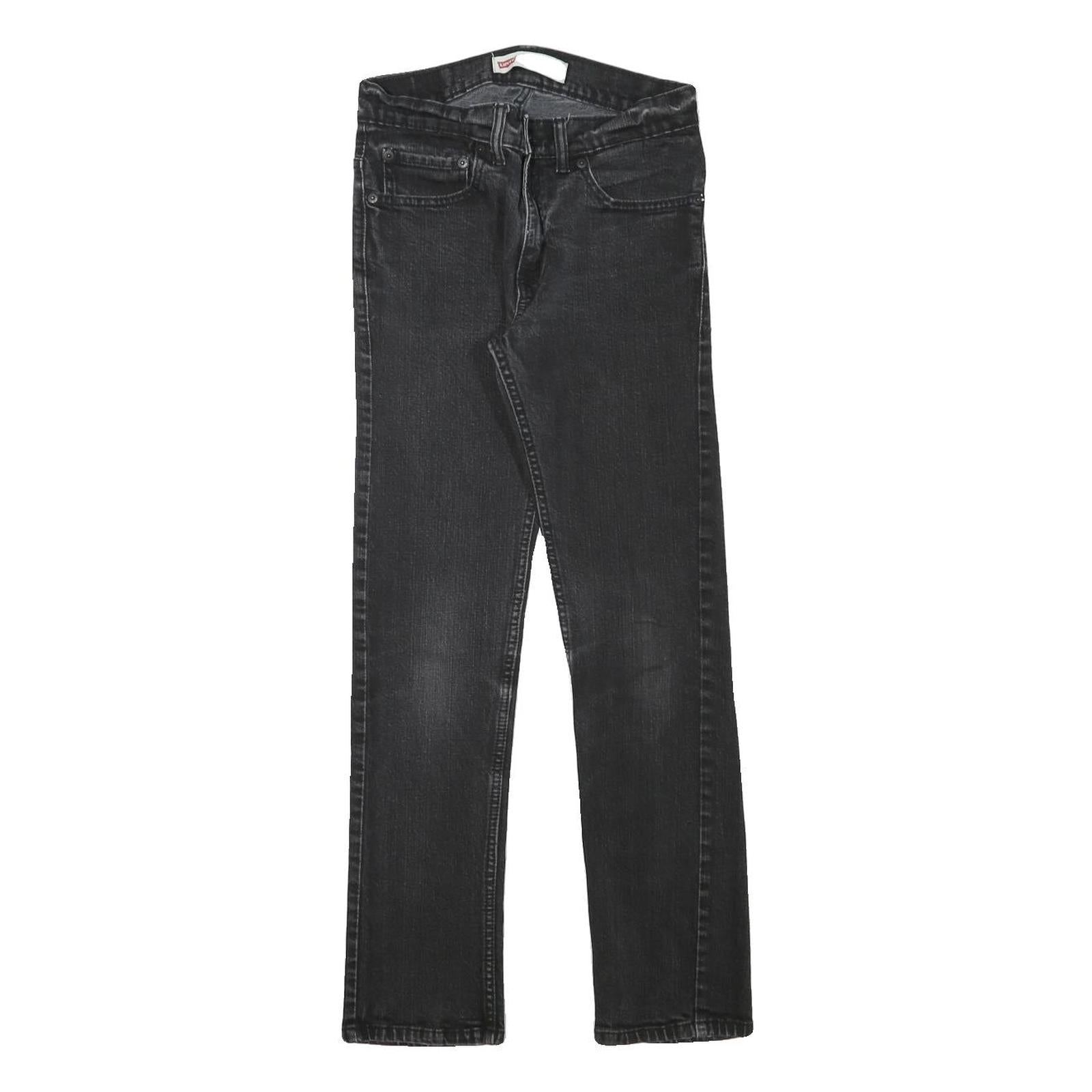 LEVI'S Mens Slim Black Denim Raw Zip W27 L27 Slim Fit Jeans Refurbished - N/A refurbished available on Cerqular