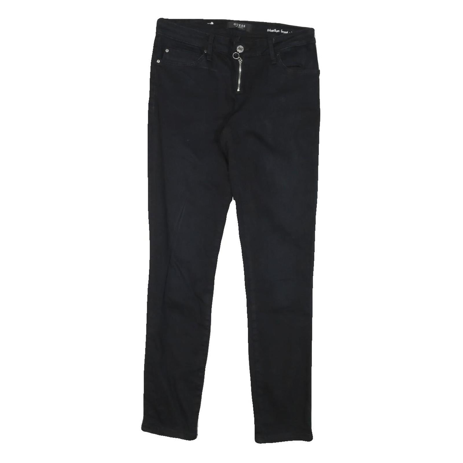 GUESS Womens Black Slim Skinny Denim Raw W27 L26 Jeans Zip Cotton Blend Refurbished - N/A refurbished available on Cerqular