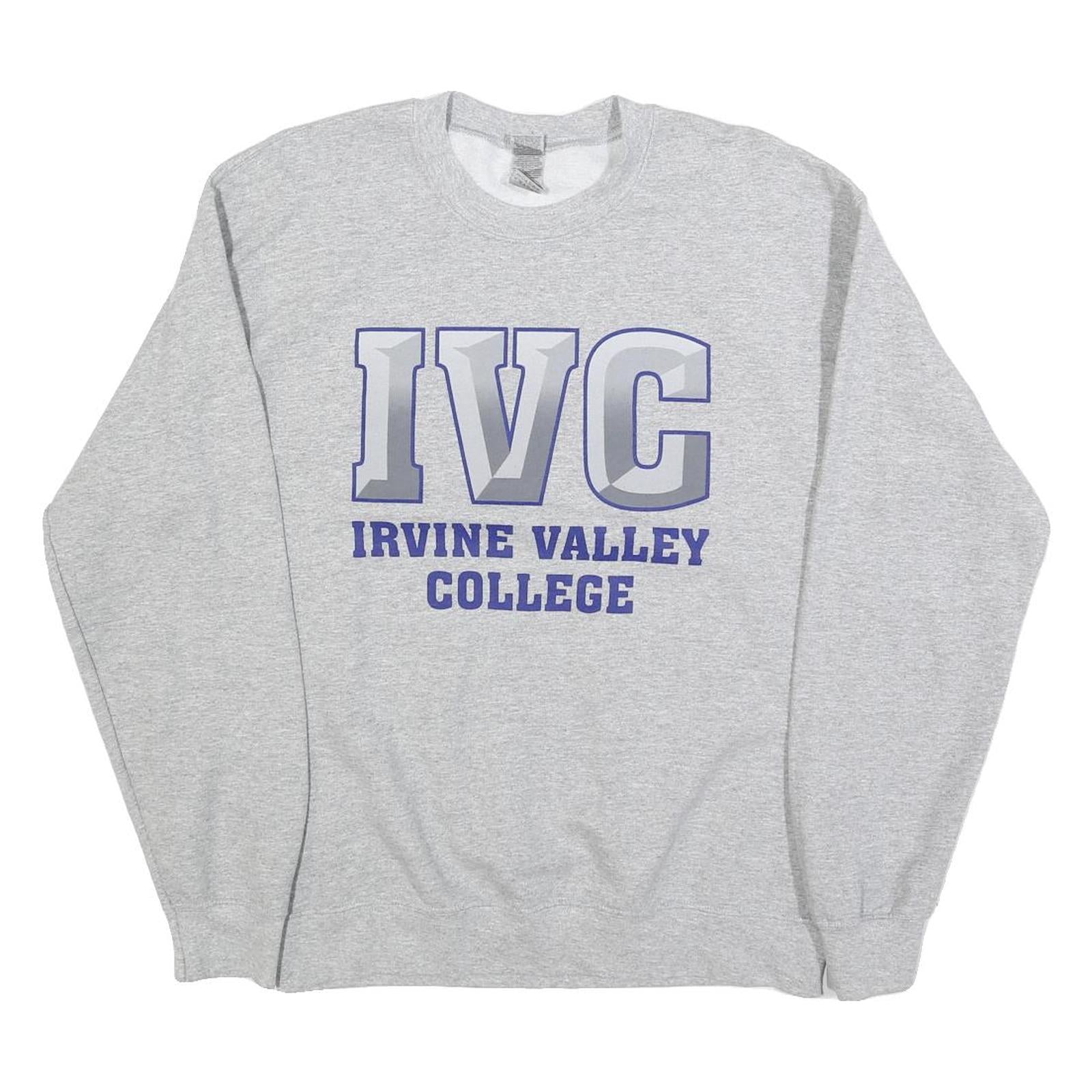 GILDAN Mens Grey Irvine Valley College Crew Neck M Cotton Blend Sweatshirt Refurbished - N/A refurbished available on Cerqular