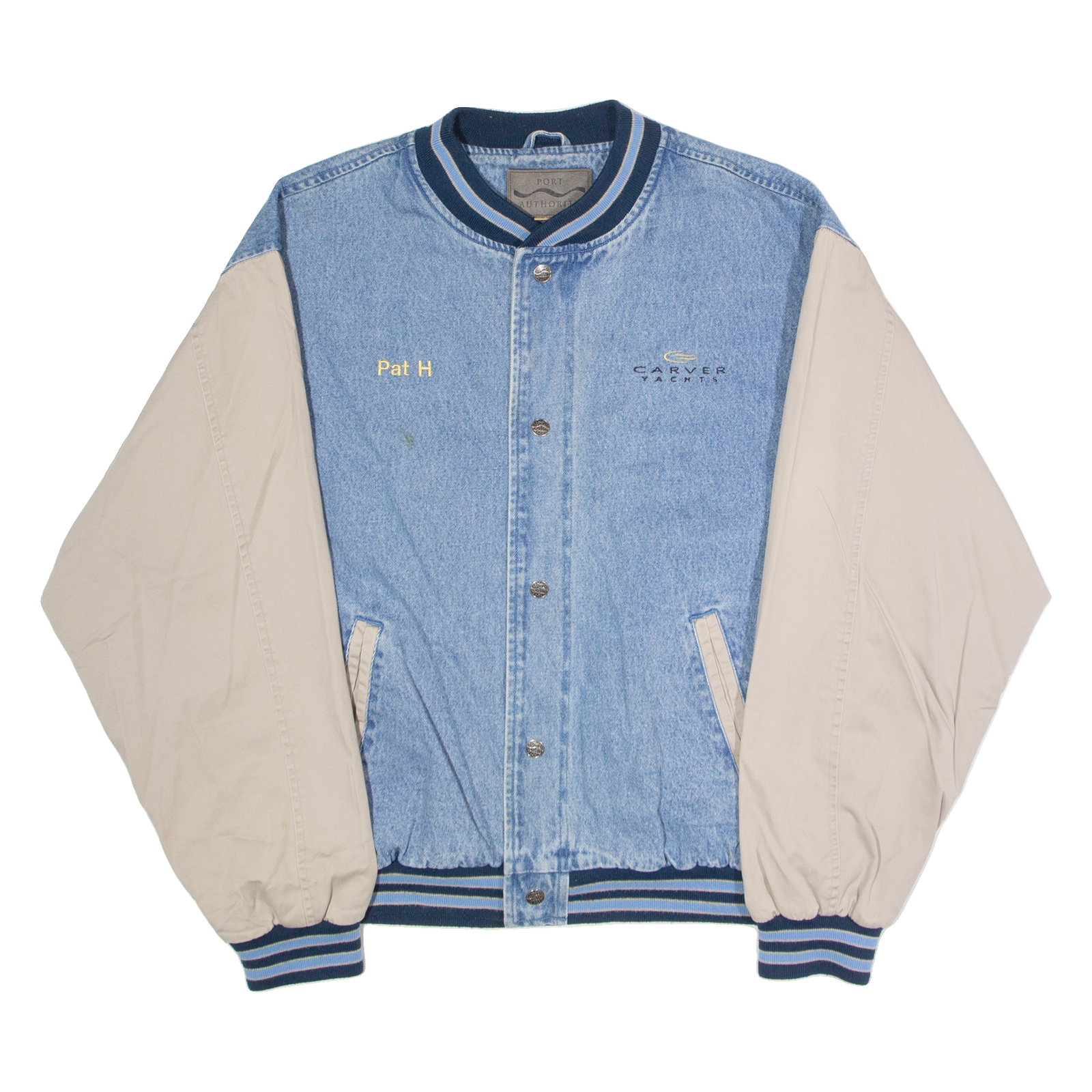 PORT AUTHORITY Carver Yachts 'Pat H' Mens Bomber Jacket Blue USA Colourblock 2XL Refurbished - N/A refurbished available on Cerqular