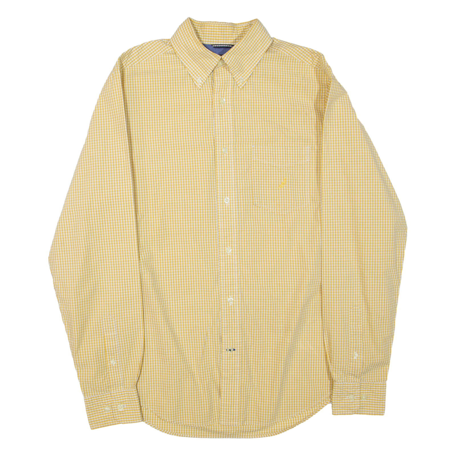 NAUTICA Mens Shirt Yellow Check Long Sleeve S Refurbished - N/A refurbished available on Cerqular