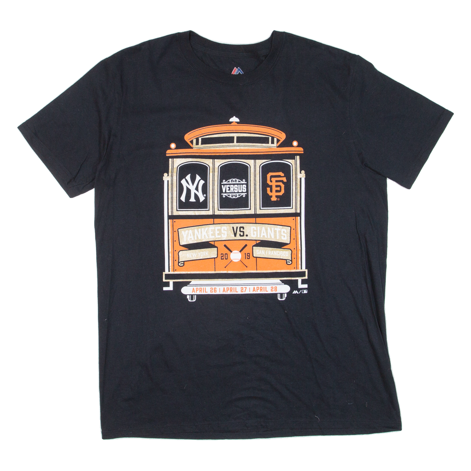 MAJESTIC Yankees Vs Giants Mens T-Shirt Black USA L Refurbished - N/A refurbished available on Cerqular