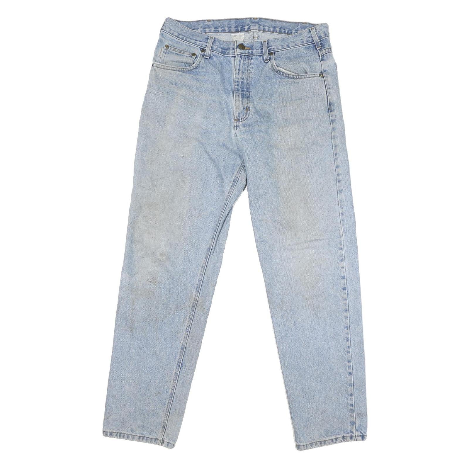 CARHARTT Mens Regular Fit Light Blue Denim Jeans W34 L31 Zip Closure Refurbished - N/A refurbished available on Cerqular