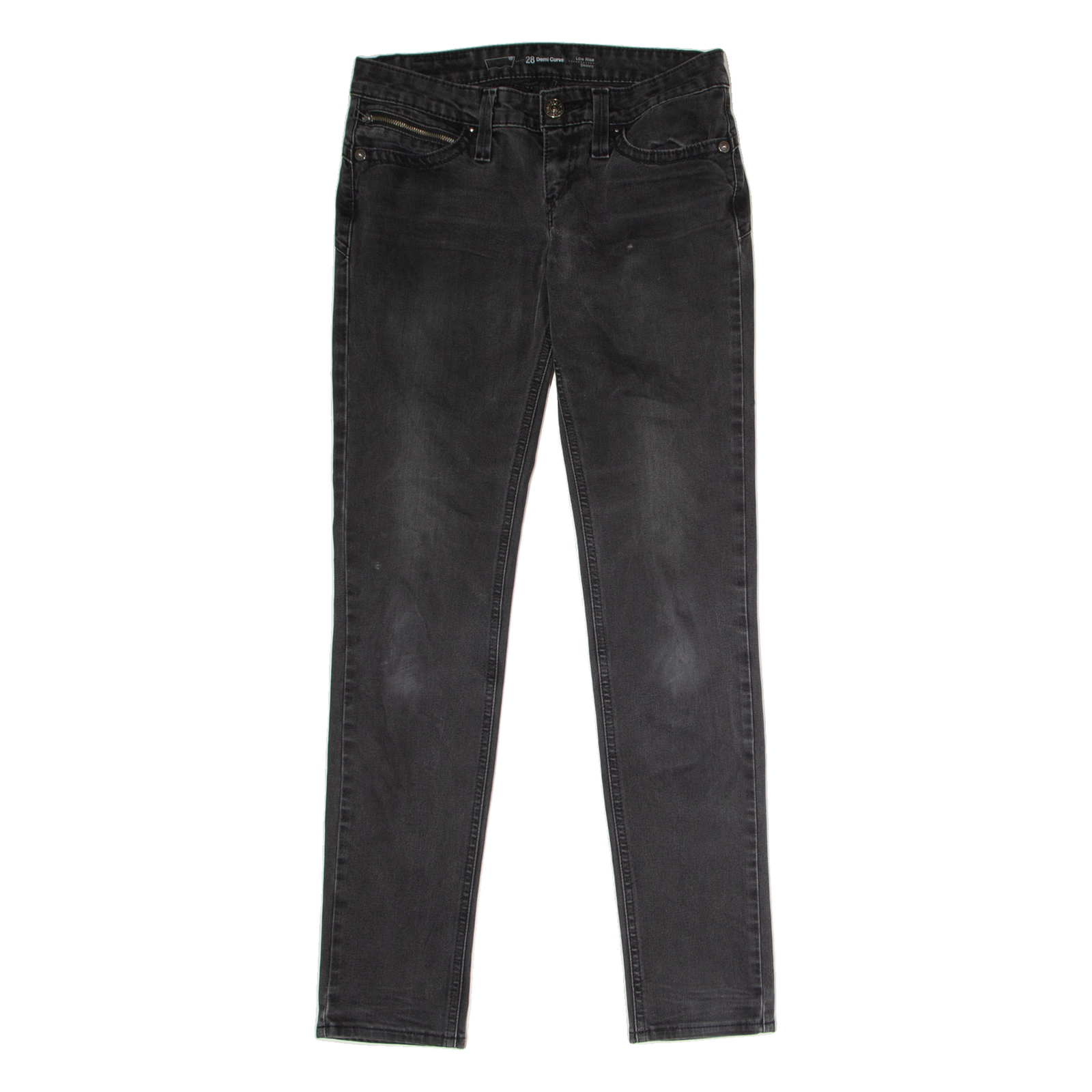 LEVI'S Demi Curve Low Rise Womens Jeans Black Skinny Charcoal Wash W28 L32 Refurbished - N/A refurbished available on Cerqular
