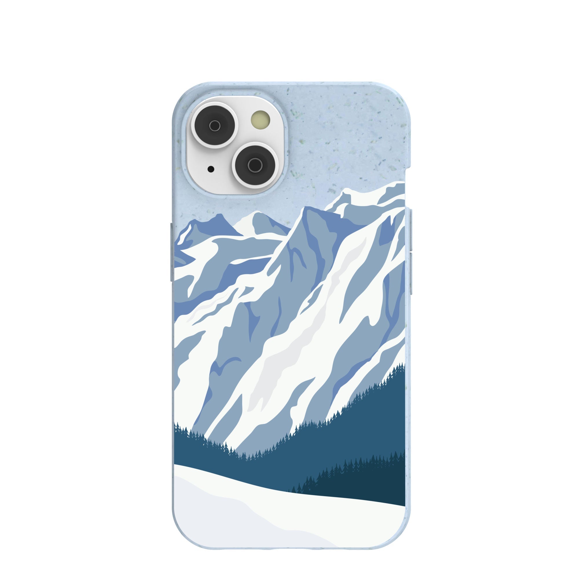 Powder Blue Slopes Calling iPhone 14/16e Case Refurbished - Pela Case refurbished available on Cerqular