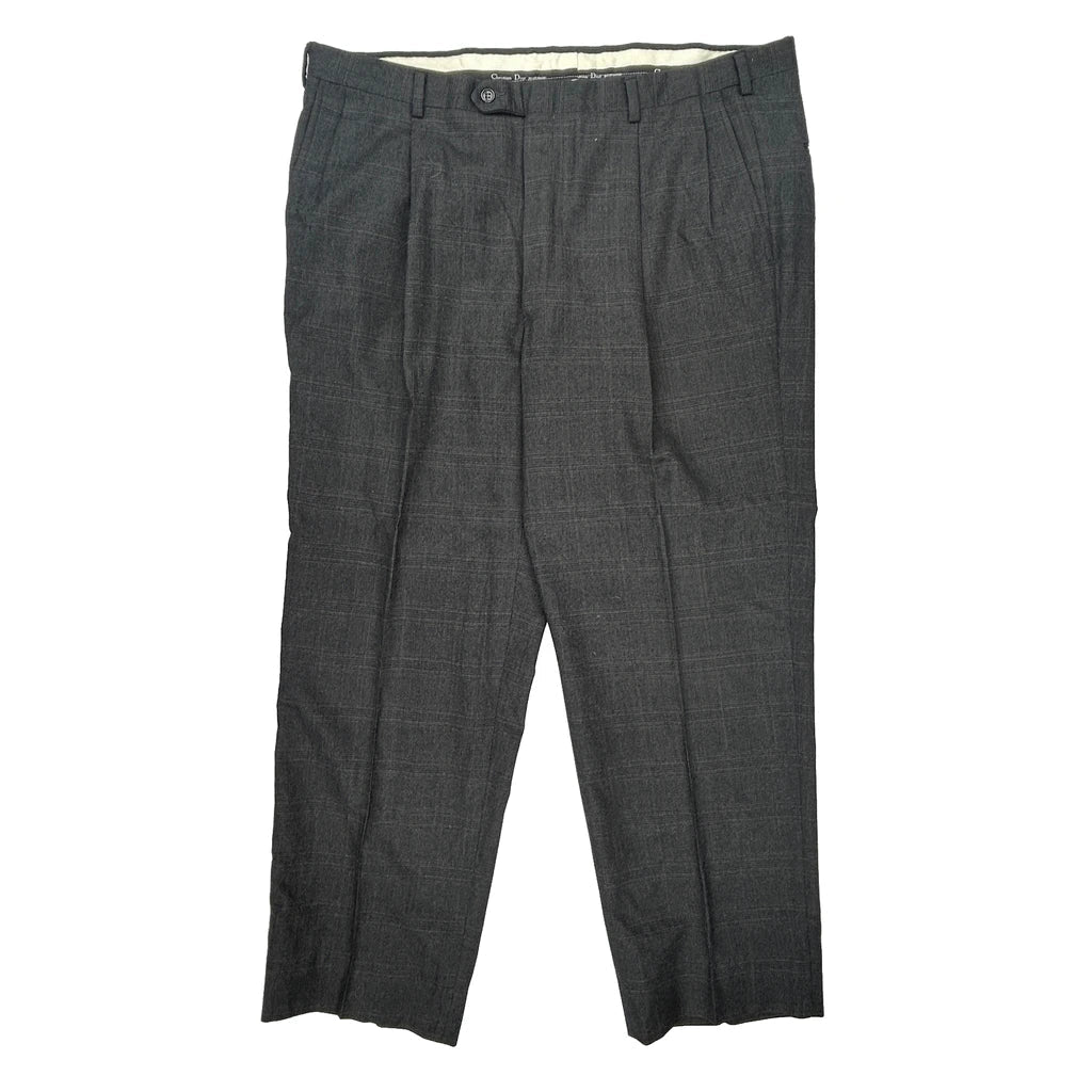 Christian Dior Trousers - 40W 30L Grey Wool Blend Refurbished - Thrifted (note: this is a term often used to describe second- refurbished available on Cerqular
