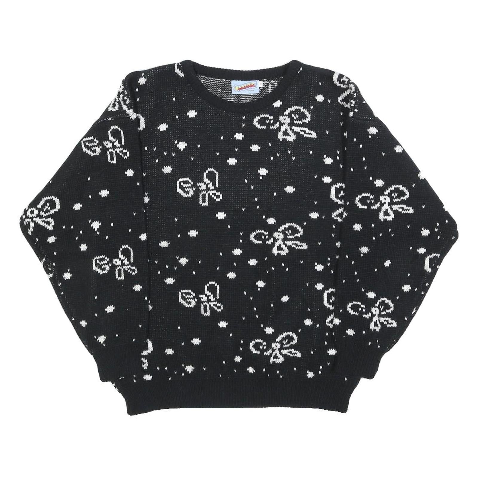 COSMOS Womens Black & White Patterned Jumper Round Neck Basic Knit L Stylish Refurbished - N/A refurbished available on Cerqular