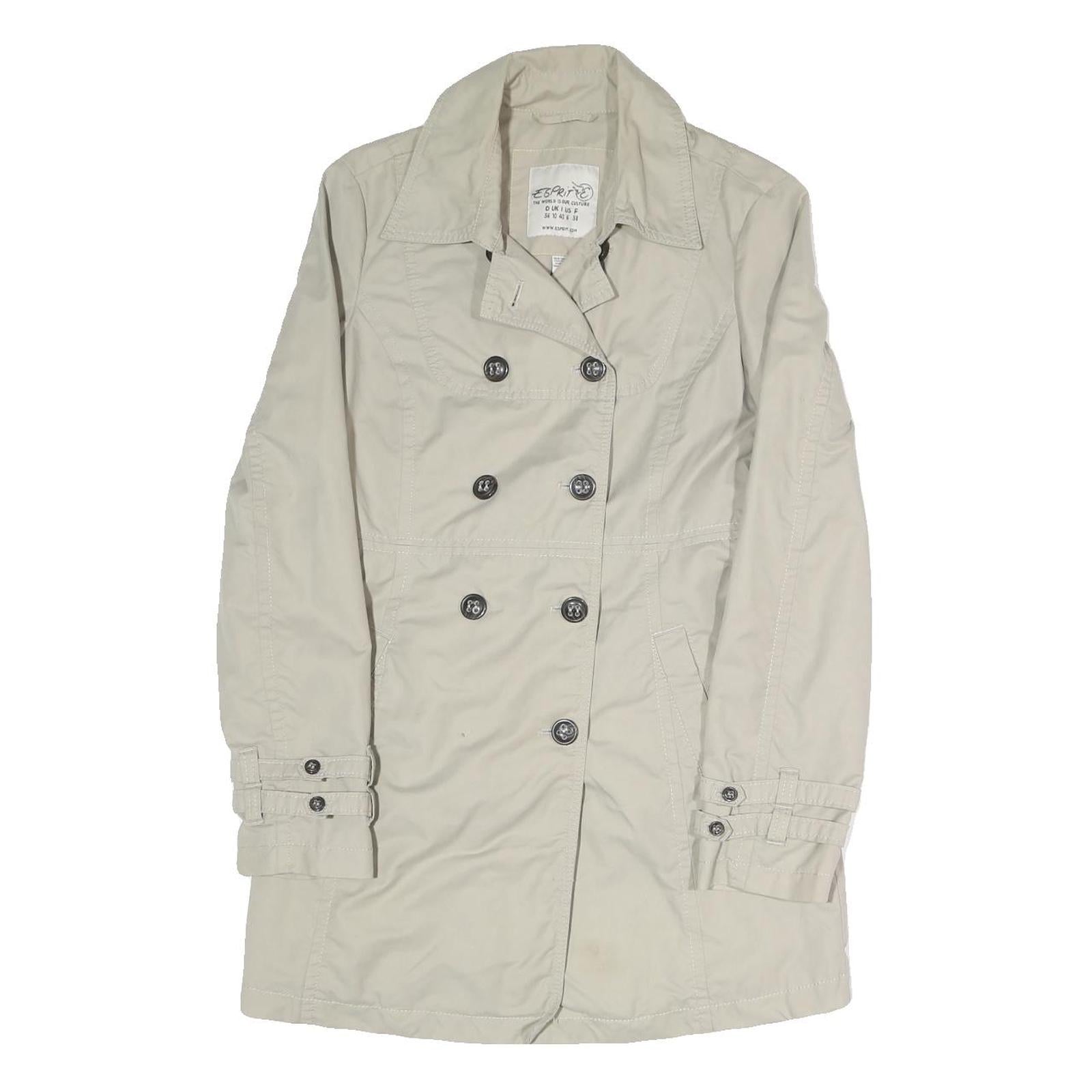 ESPRIT Womens Beige Button Jacket UK 10 Polyester Blend Classic Timeless Refurbished - N/A refurbished available on Cerqular