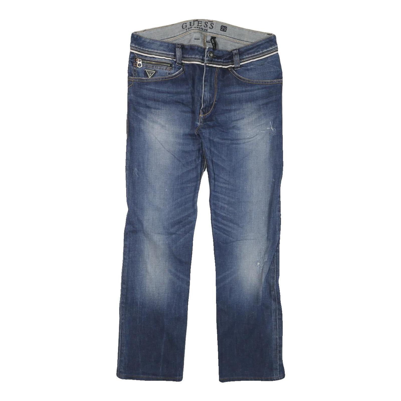GUESS Womens Regular Blue Denim Medium Wash Jeans W30 L27 Stylish Zip Closure Refurbished - N/A refurbished available on Cerqular