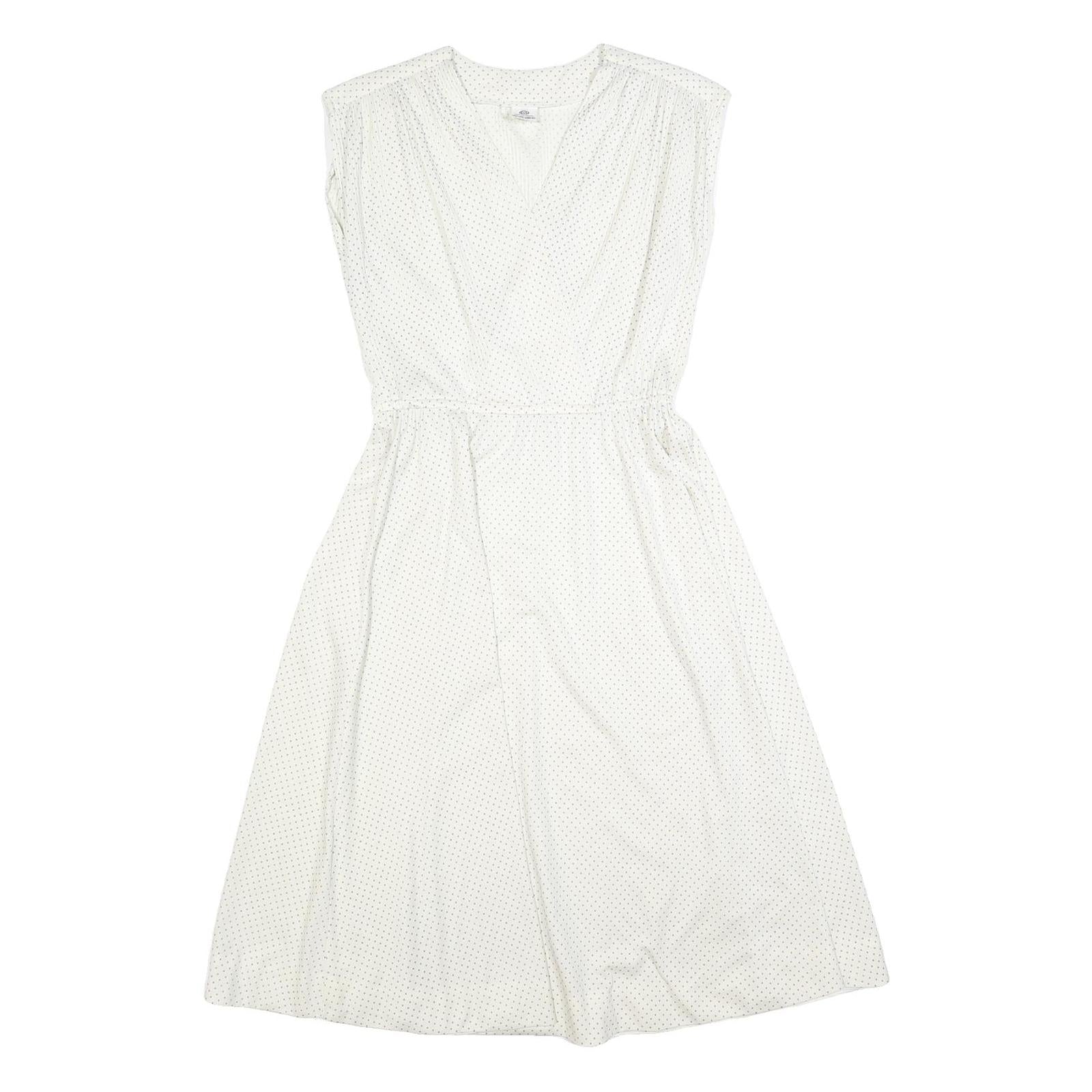C&A Womens White Polka Dot Day Polyester Dress S Sleeveless Midi V-Neck Refurbished - N/A refurbished available on Cerqular