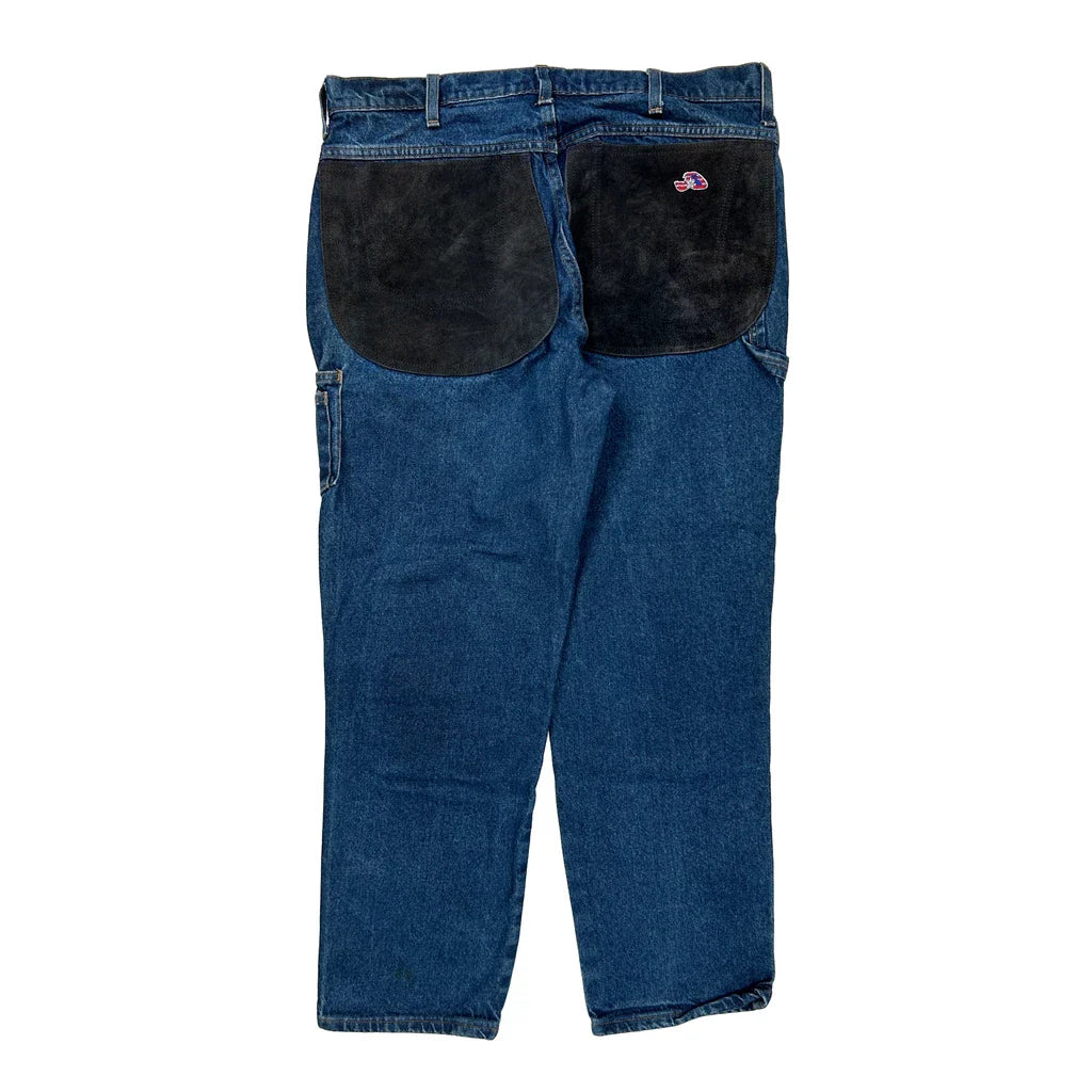 Unbranded Double Knee Carpenter Jeans - 38W 30L Blue Denim Refurbished - Thrifted (note: this is a term often used to describe second- refurbished available on Cerqular