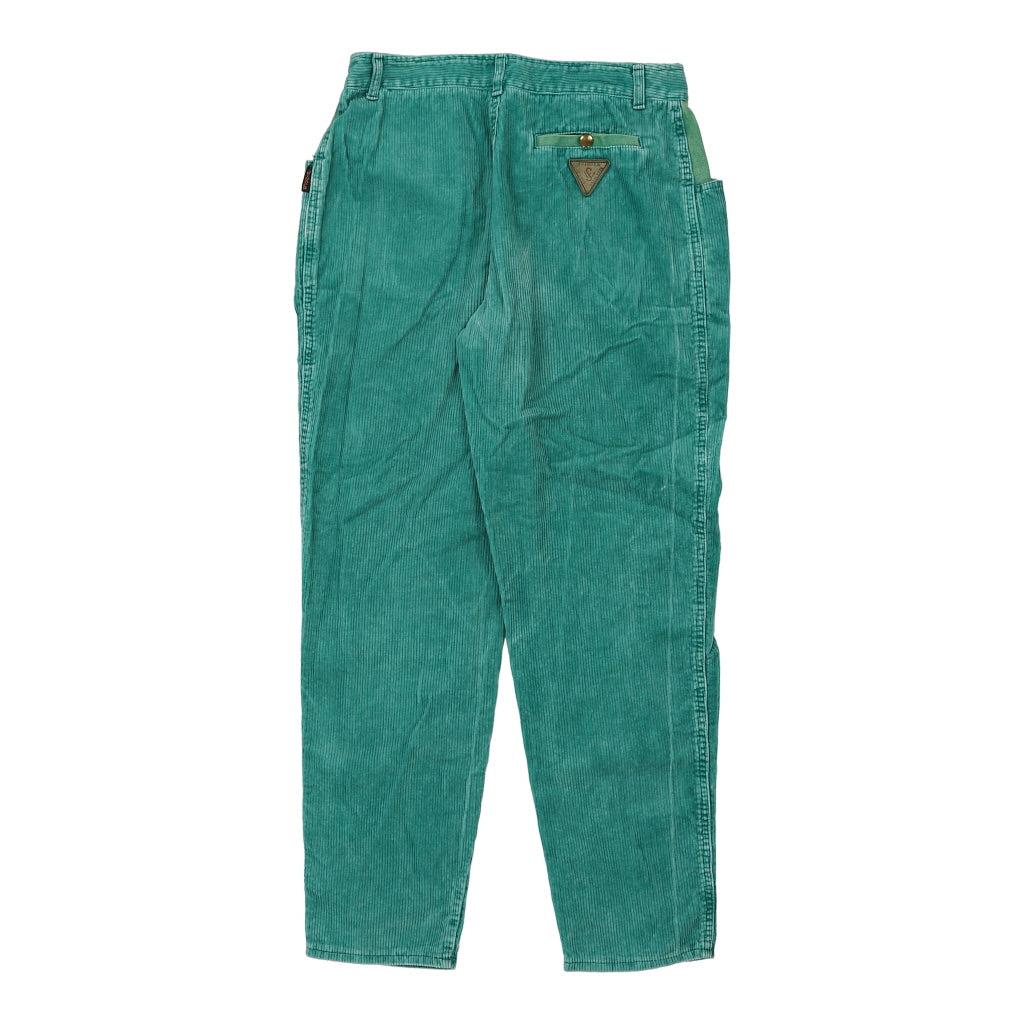 Swinger Cord Trousers - 28W UK 10 Green Cotton Refurbished - Thrifted (note: this is a term often used to describe second- refurbished available on Cerqular