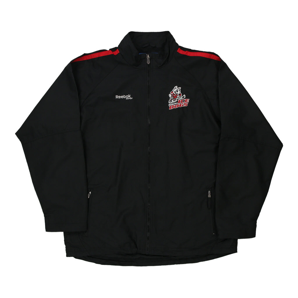 Reebok Jacket - XL Black Polyester Refurbished - Thrifted (note: this is a term often used to describe second- refurbished available on Cerqular