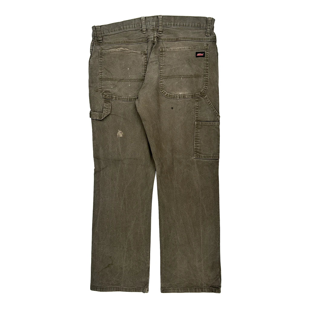 Dickies Carpenter Trousers - 35W 31L Grey Cotton Refurbished - Thrifted (note: this is a term often used to describe second- refurbished available on Cerqular