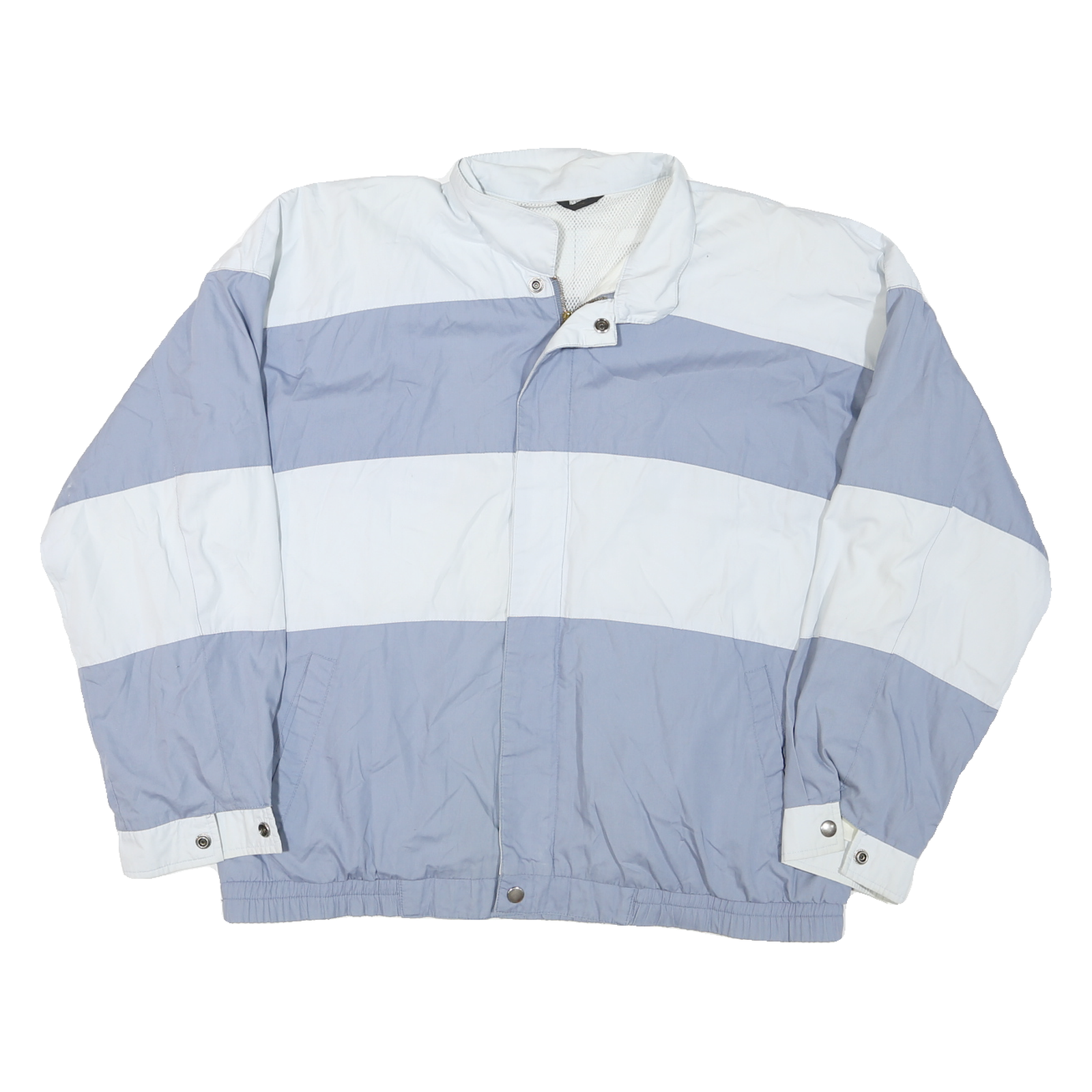 Mens Blue & White Colourblock Zip Jacket M Polyester Blend Casual Outerwear Refurbished - N/A refurbished available on Cerqular