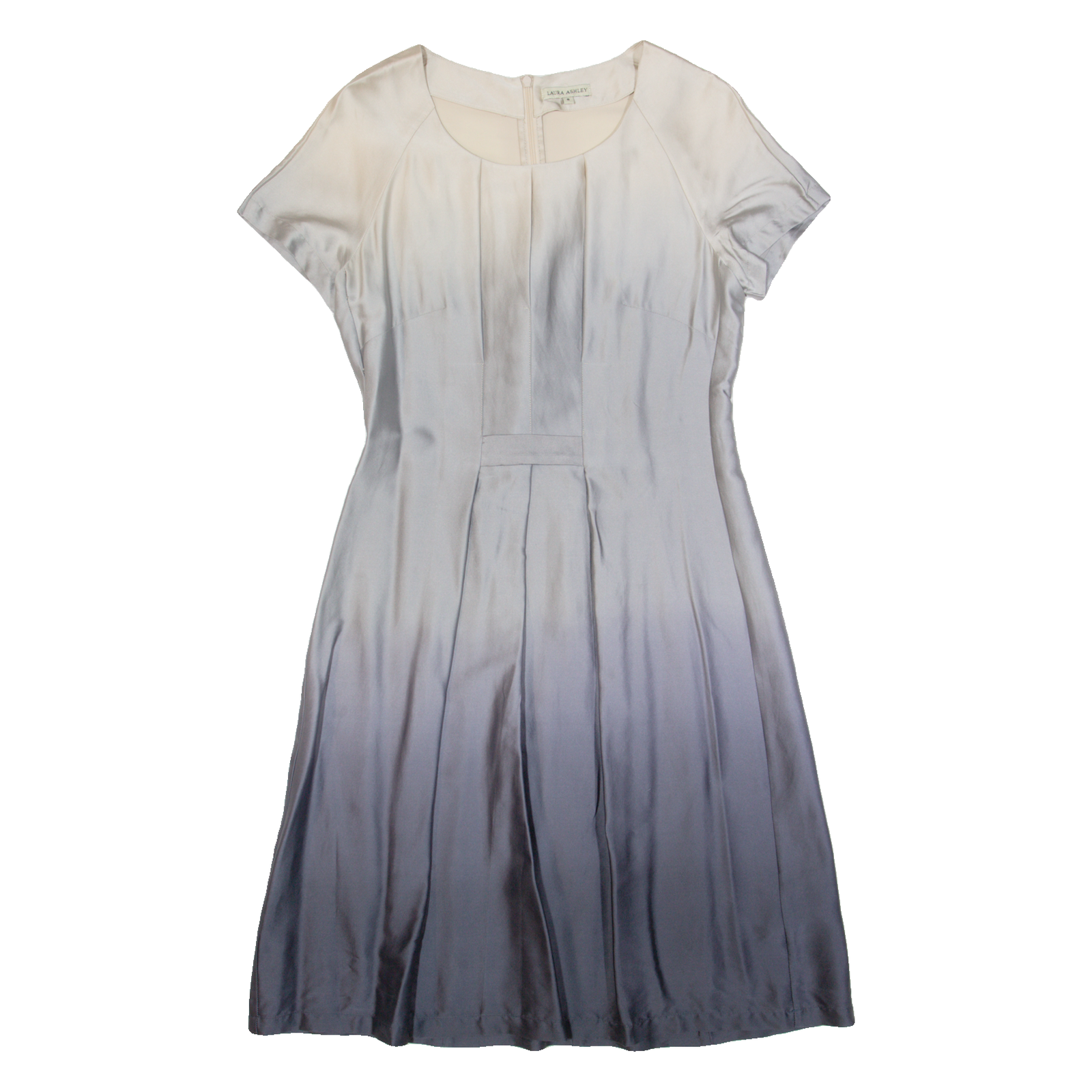 KAREN MILLEN Ombre Womens Fit & Flare Dress Grey Silk Knee Length UK 8 Refurbished - N/A refurbished available on Cerqular