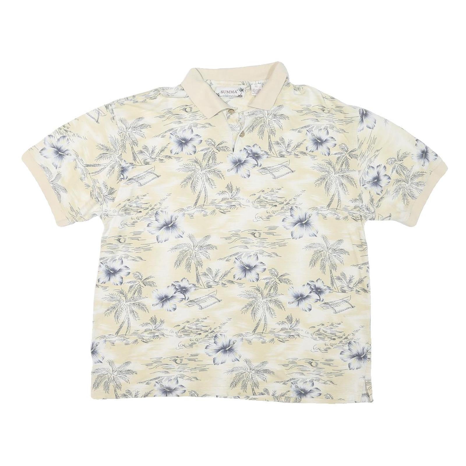 Buy SUMA Womens Cream Floral Palm Tree Short Sleeve Polo Shirt XL Cotton Blend Refurbished - $12.99 SUMA Womens Cream Floral Palm Tree Short Sleeve Polo Shirt XL Cotton Blend Refurbished - N/A refurbished available on Cerqular