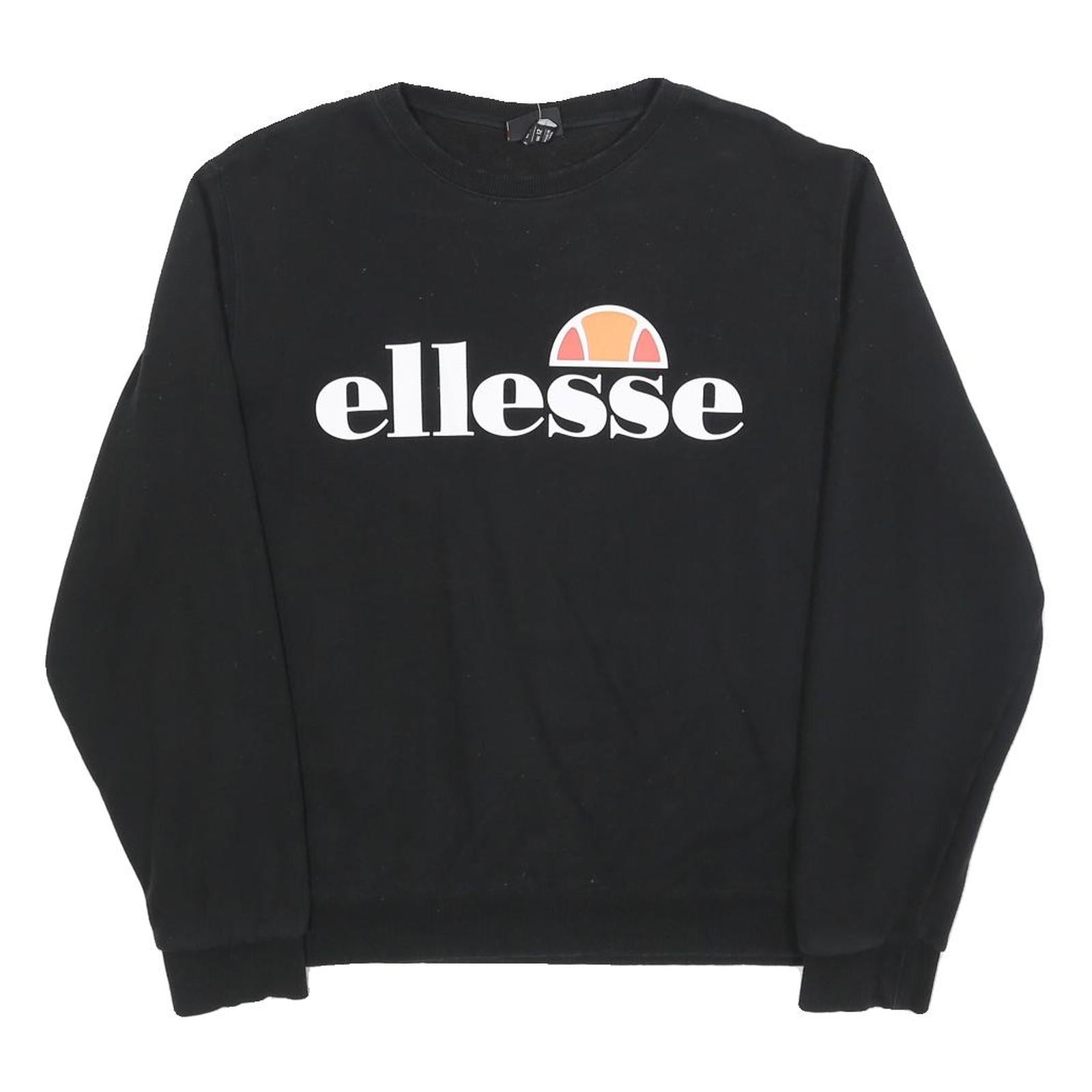 ELLESSE Womens Black Sweatshirt Crew Neck UK 12 Cotton Blend Pullover Refurbished - N/A refurbished available on Cerqular