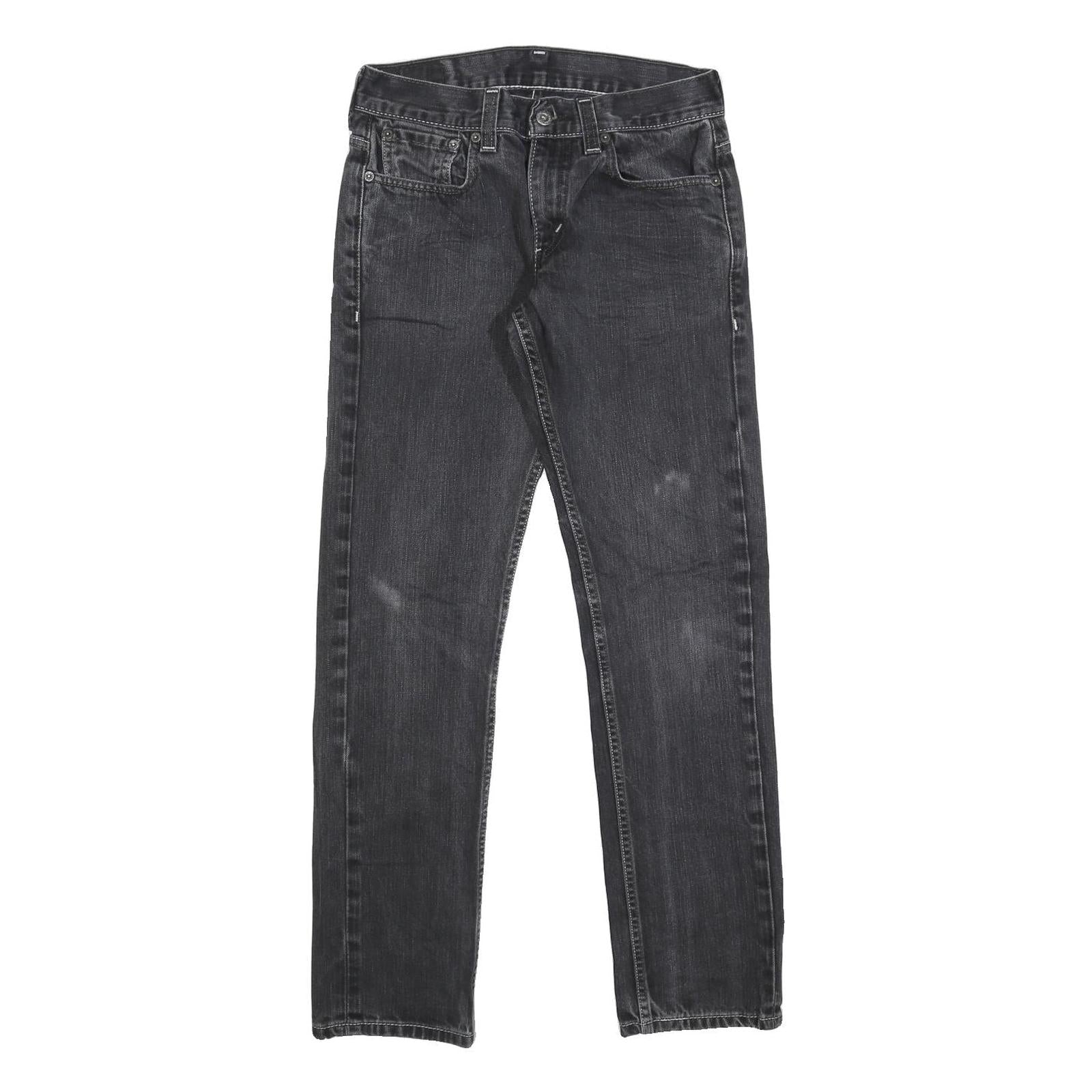 LEVI'S 511 Mens Slim Black Denim Raw W30 L30 Classic Zip Cotton Blend Jeans Refurbished - N/A refurbished available on Cerqular