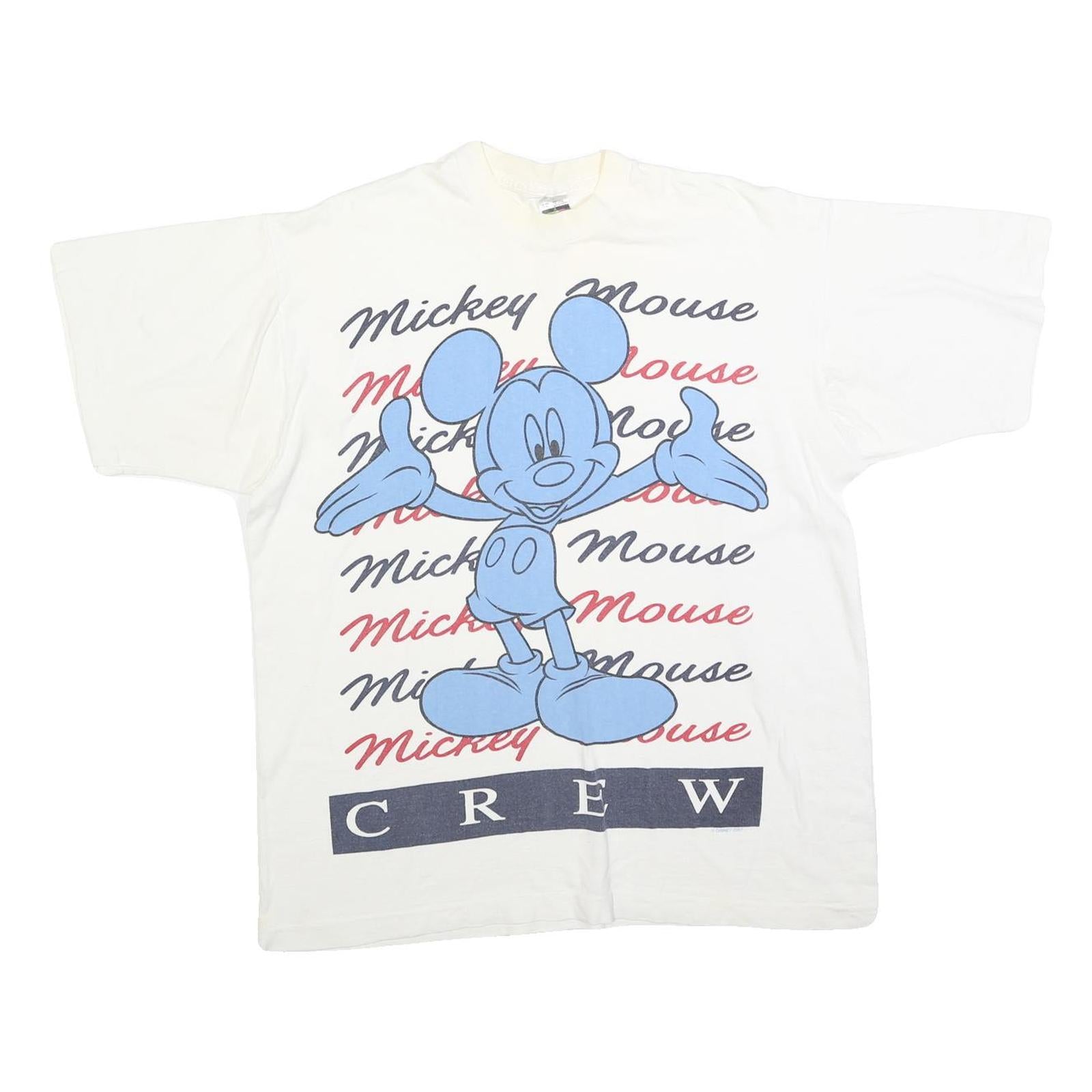 MICKEY UNLIMITED Mens White Blue & Red Graphic T-Shirt One Size Short Sleeve Refurbished - N/A refurbished available on Cerqular